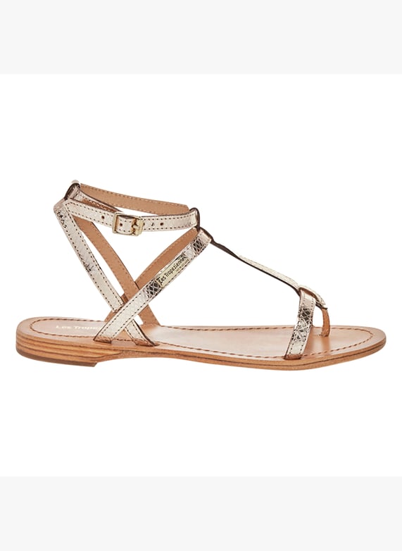 Sandales cuir hilan Or/serpent Les tropeziennes par Belarbi