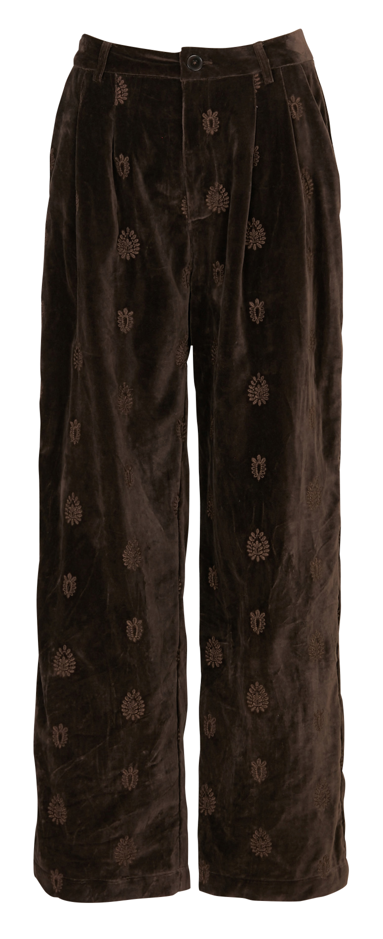 Wide leg cotton velvet pants MAISON HOTEL Brown