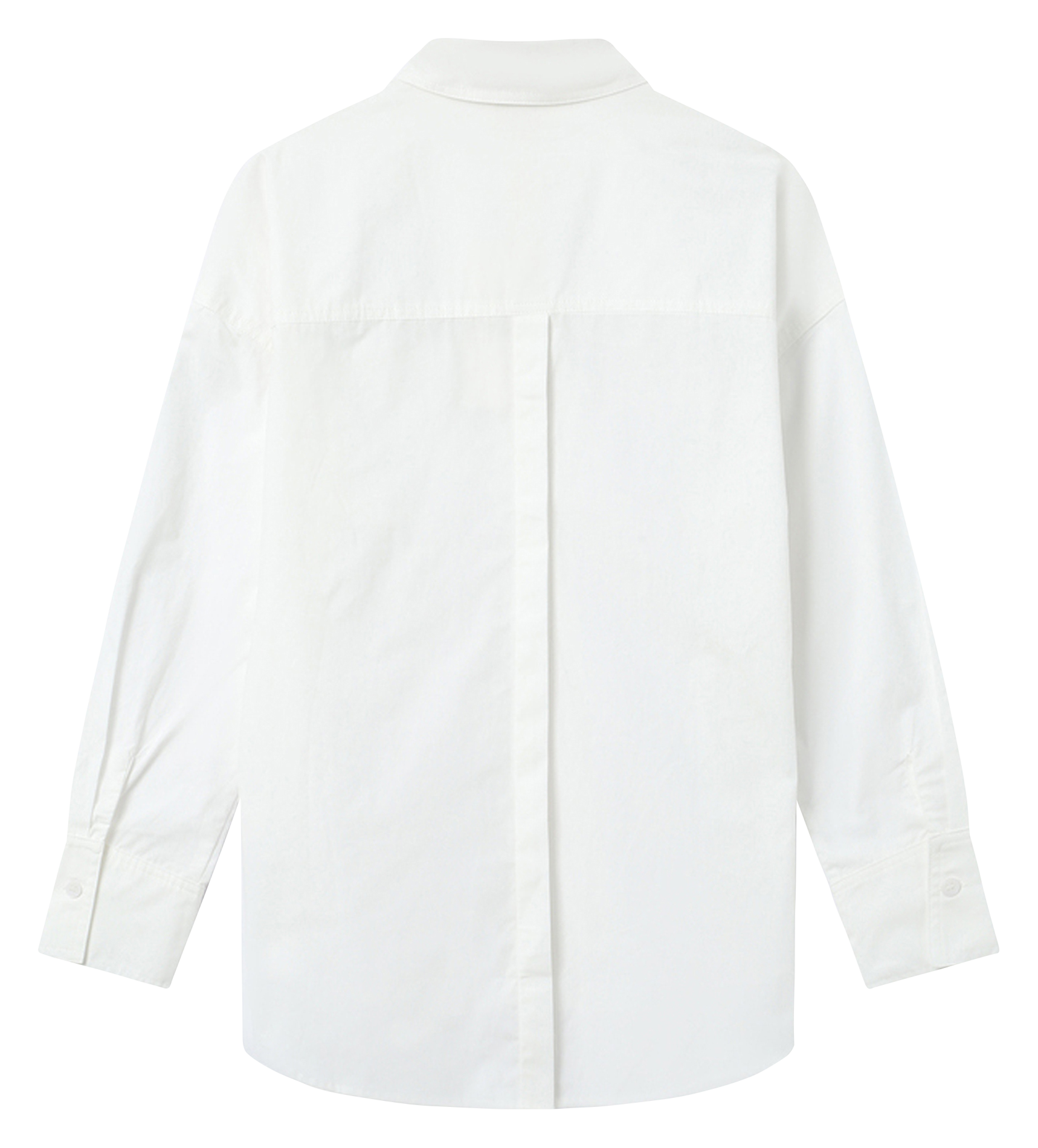 Chemise col classique manches contrastantes en coton GRACE ET MILA Beige