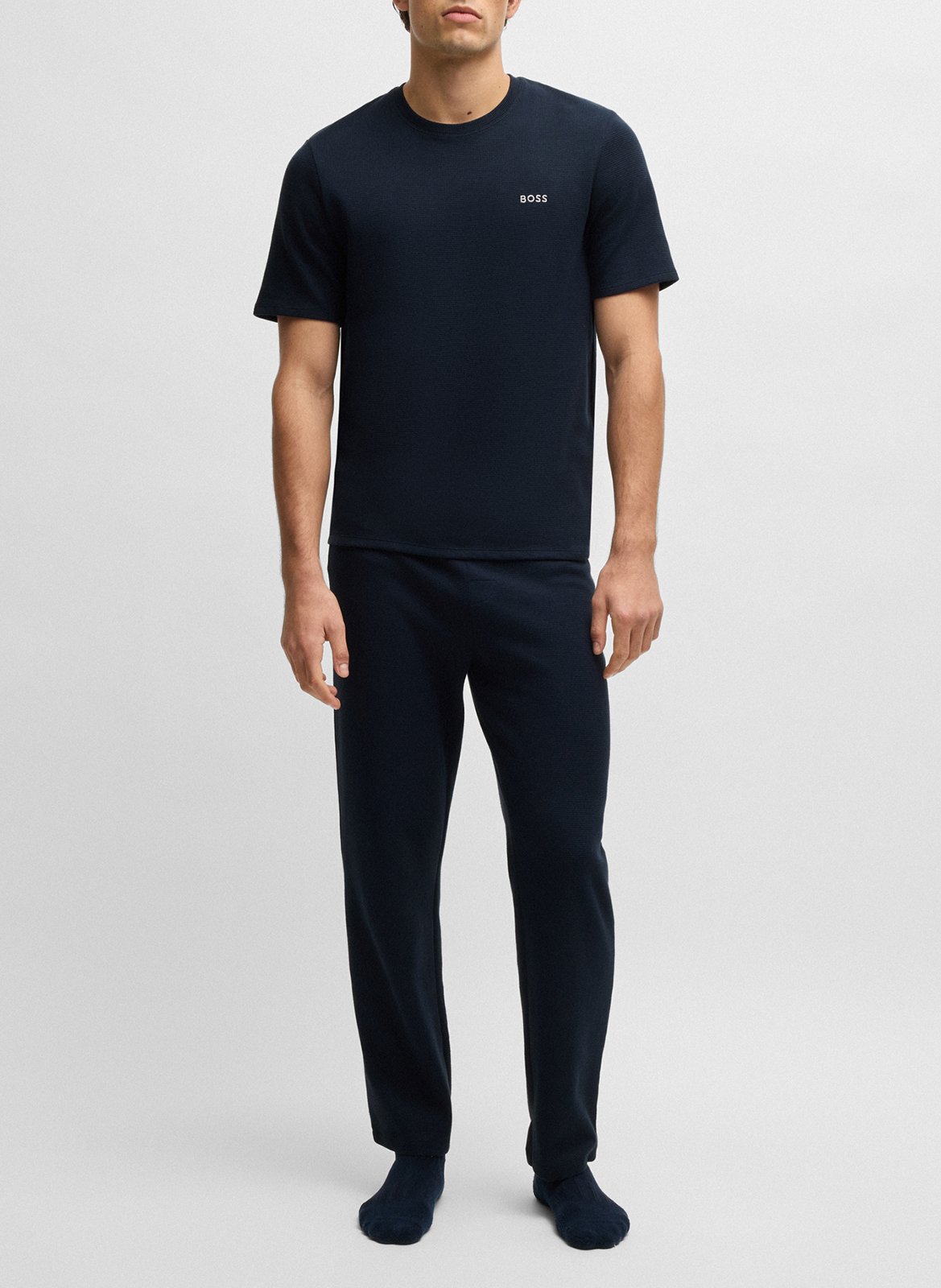 Basic cotton-mix T-shirt BOSS Blue