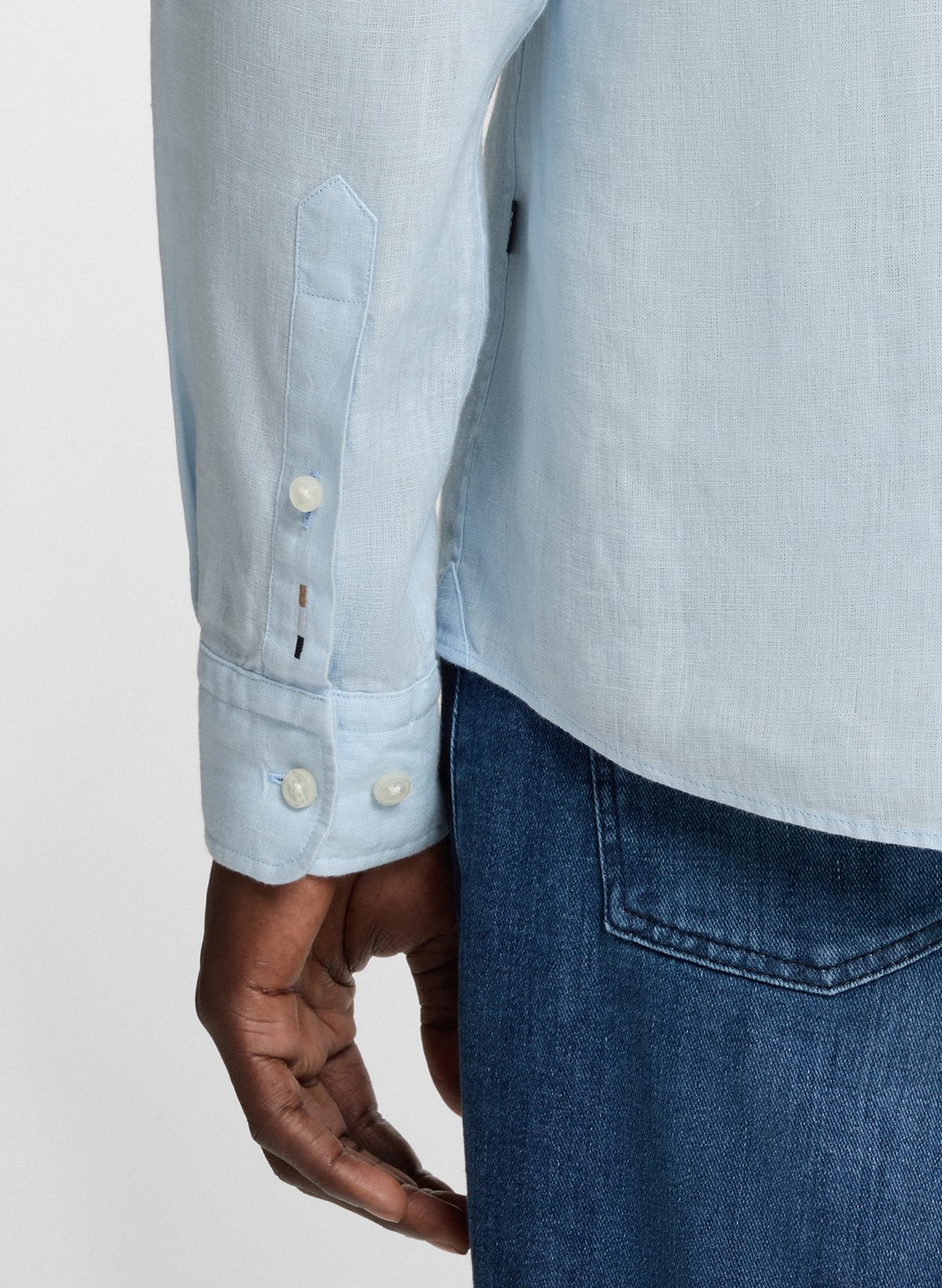 Slim-fit linen shirt BOSS Blue