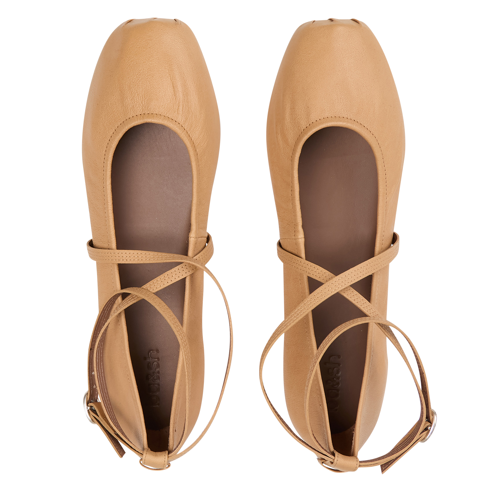 Ballerines en cuir BA&SH Beige