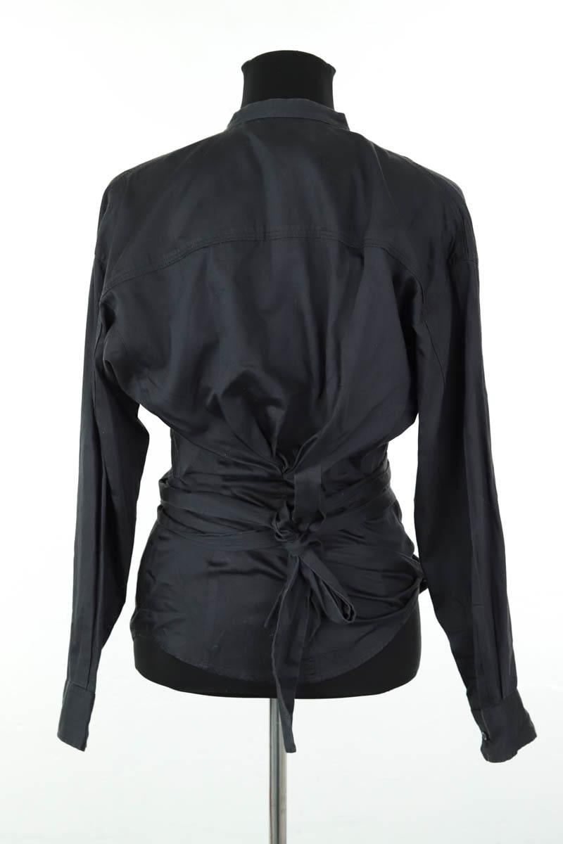 Cotton wrap-over sweater ISABEL MARANT - Seconde Main Black