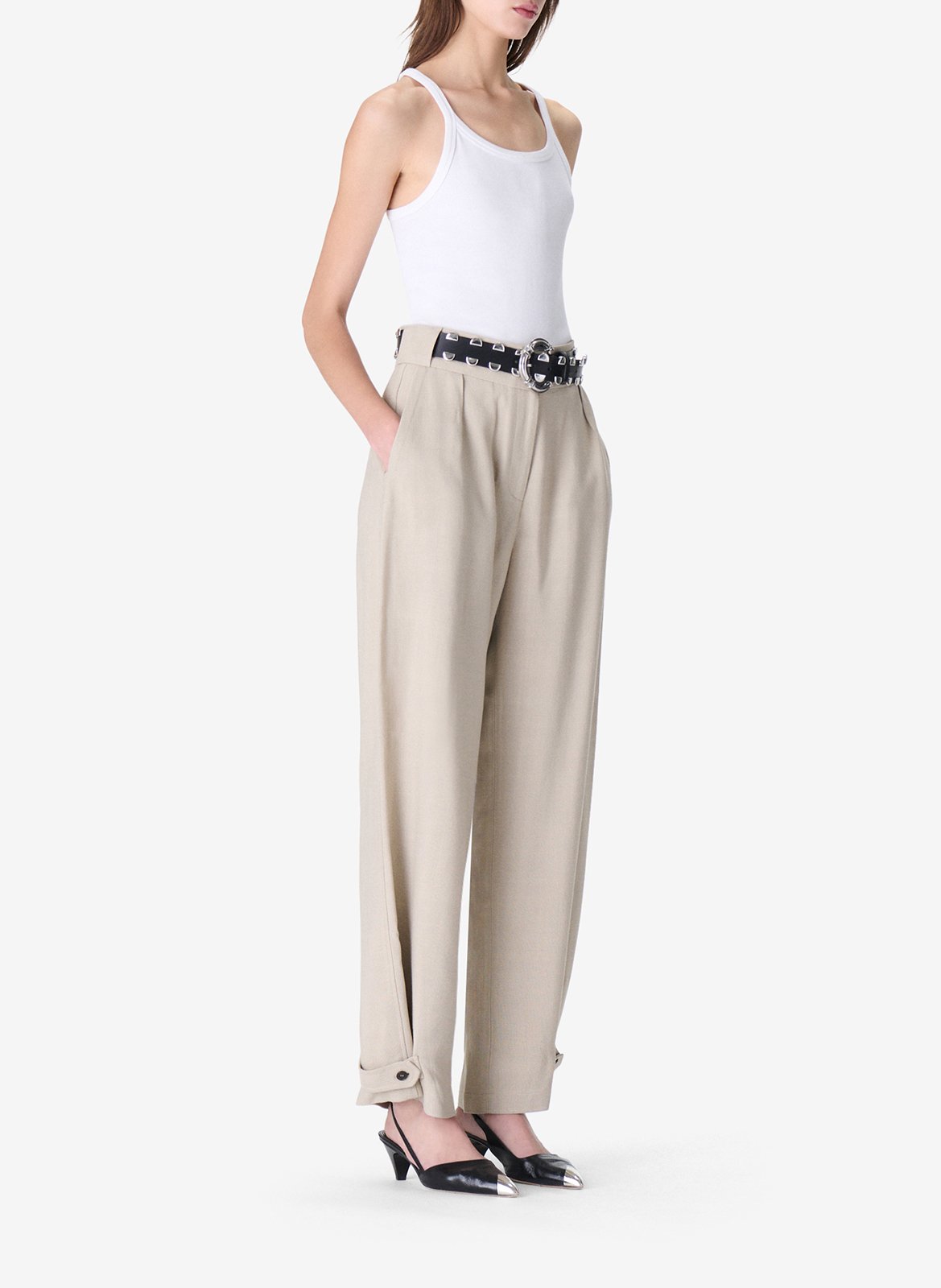 Azawood - Weite Hose mit hohem Bund IRO Beige