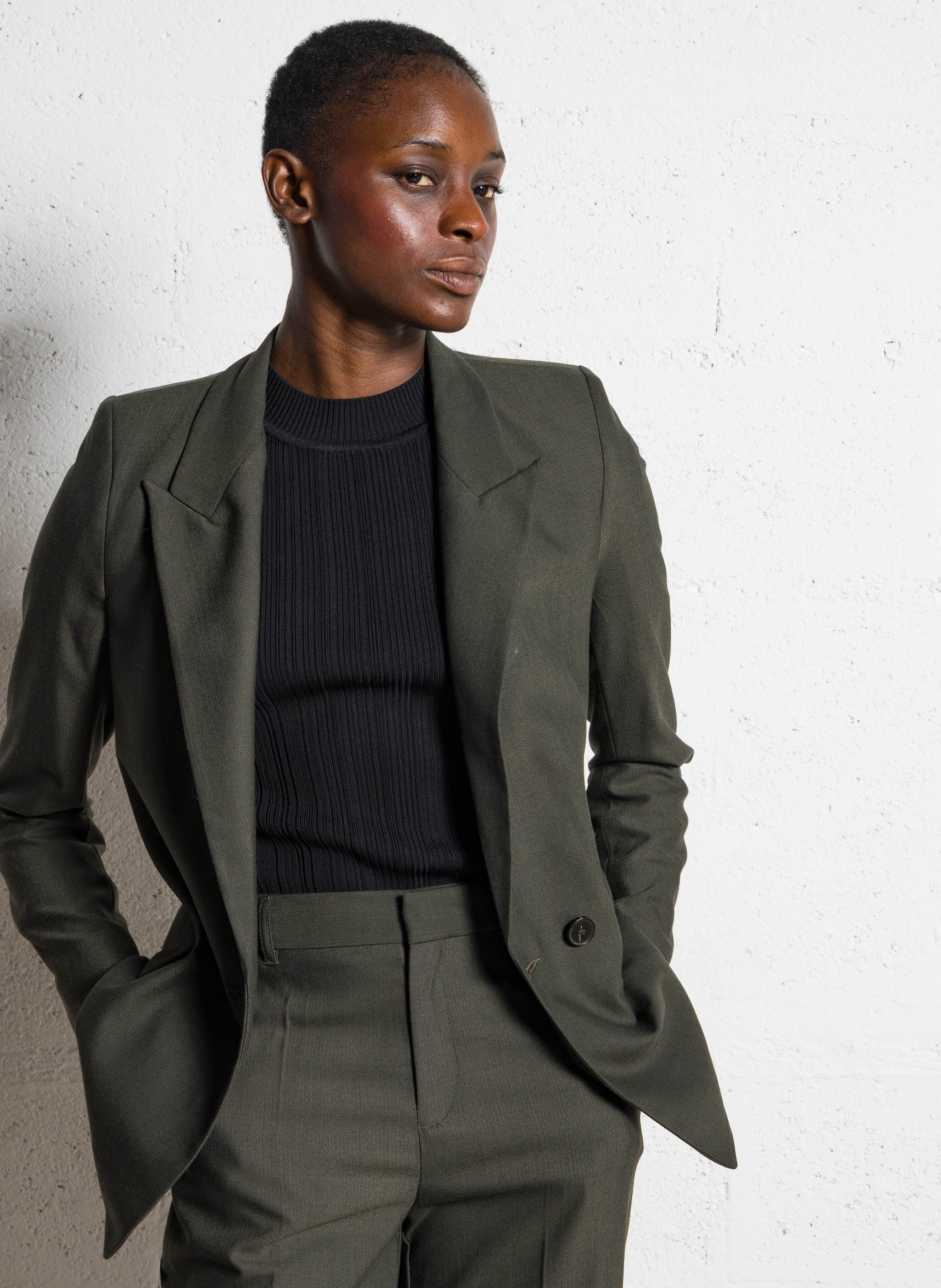 Veste col tailleur IKKS Kaki