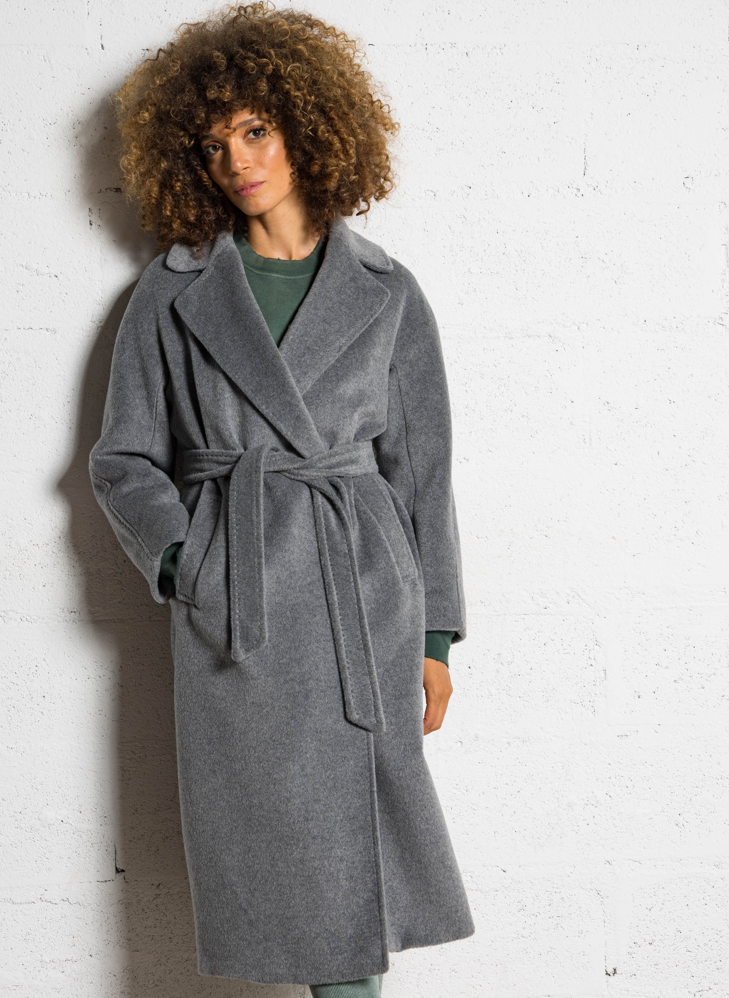 Manteau oversize en laine mélangée MAX MARA WEEK END Argent