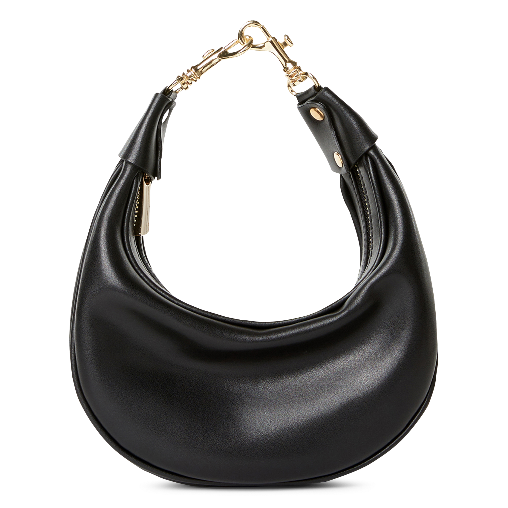 Einfarbige Handtasche aus Leder SAISON 1865 Schwarz