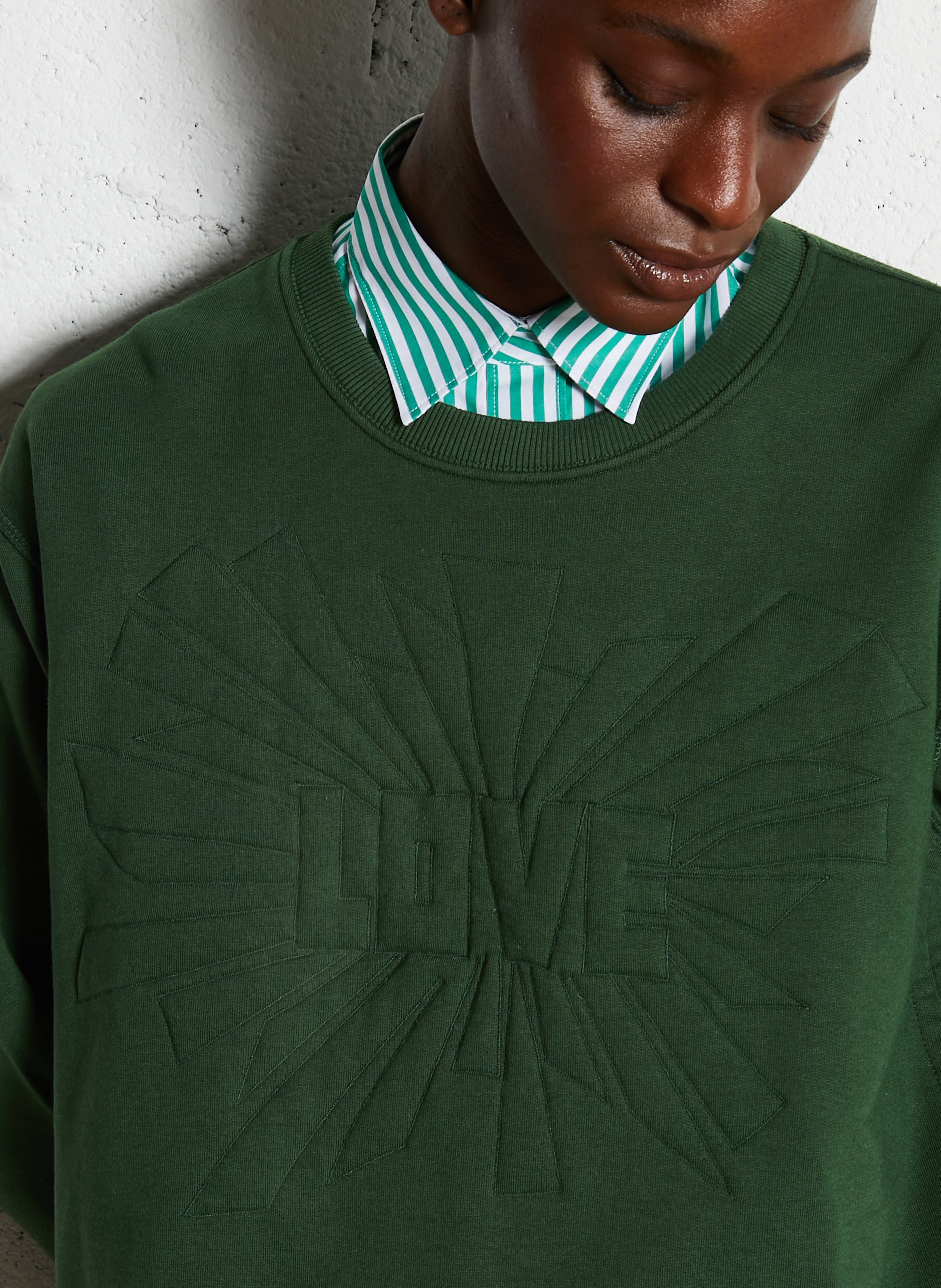 Sweater met ronde hals | biokatoenblend LEON & HARPER Groen