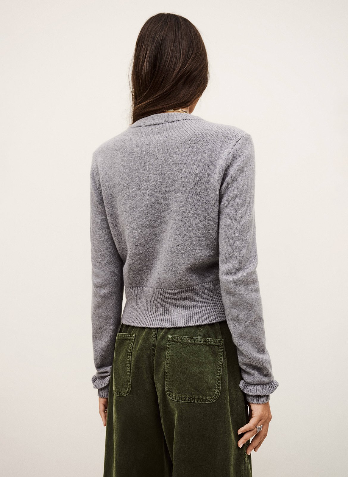 Blouse col v imprimée en laine BA&SH Noir