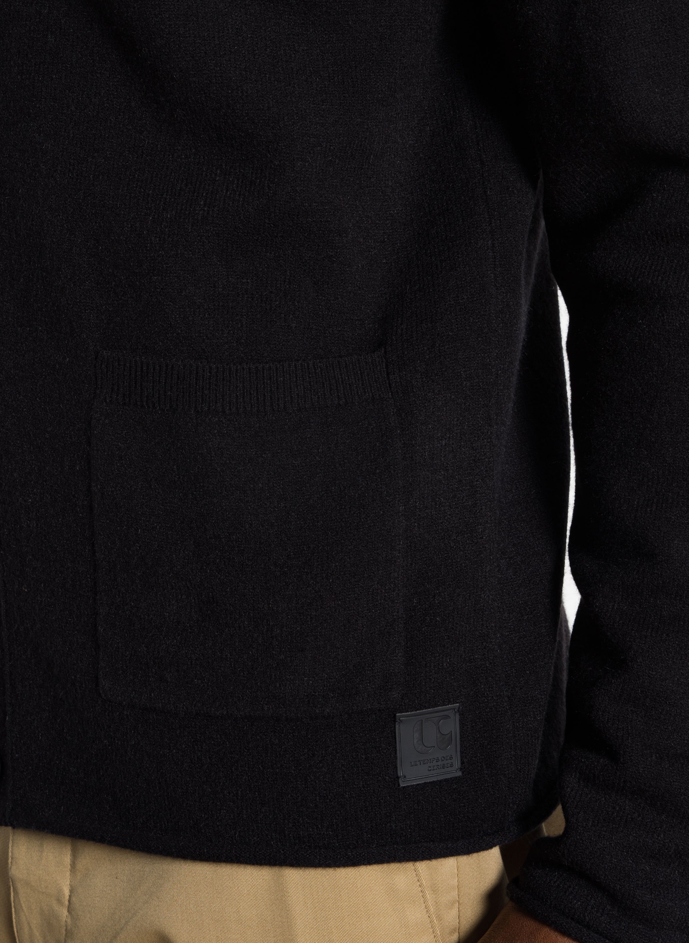 Rechte cardigan met klassieke kraag LE TEMPS DES CERISES Zwart