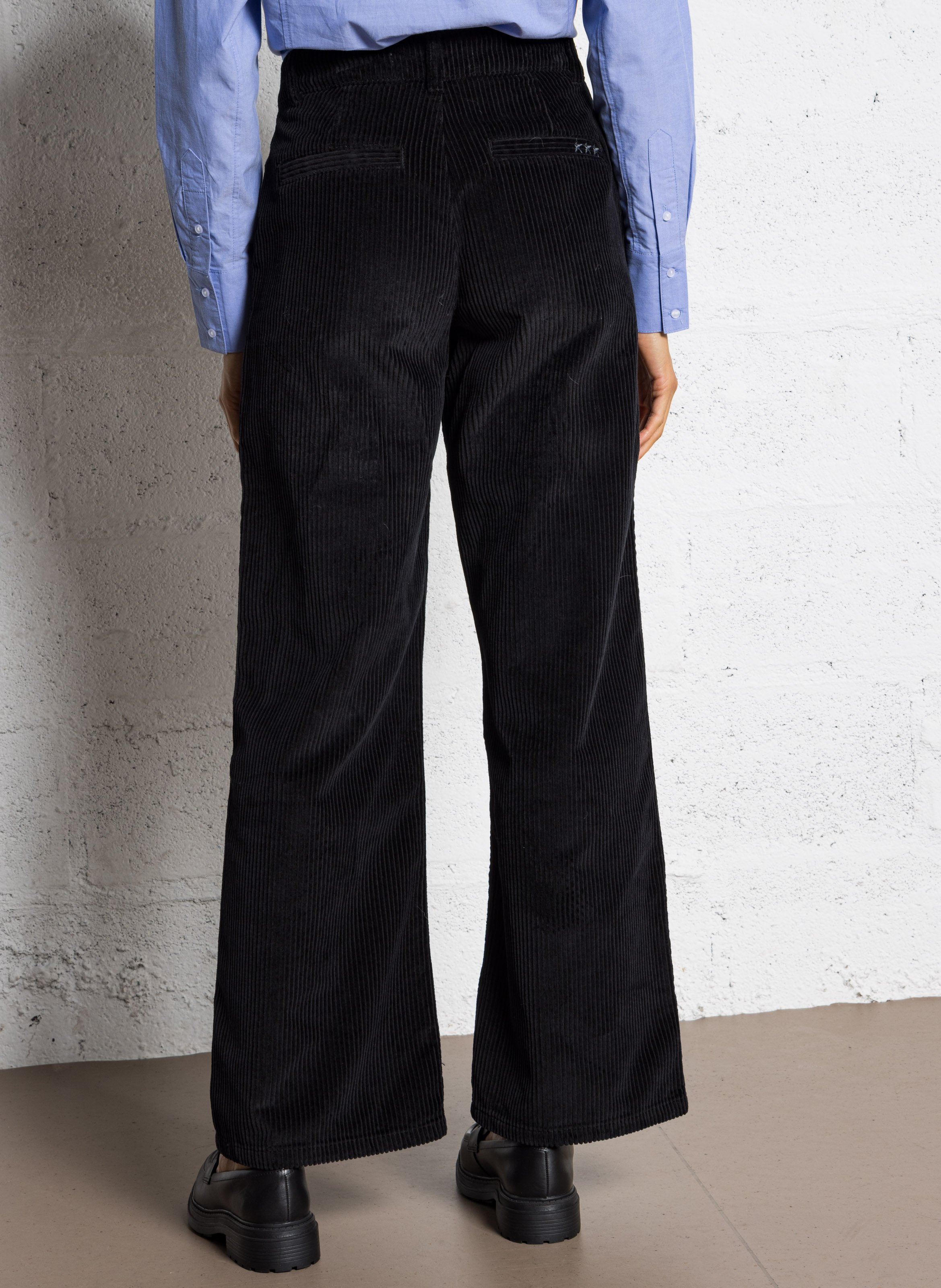 Pantalon large en coton côtelé SUD EXPRESS Noir