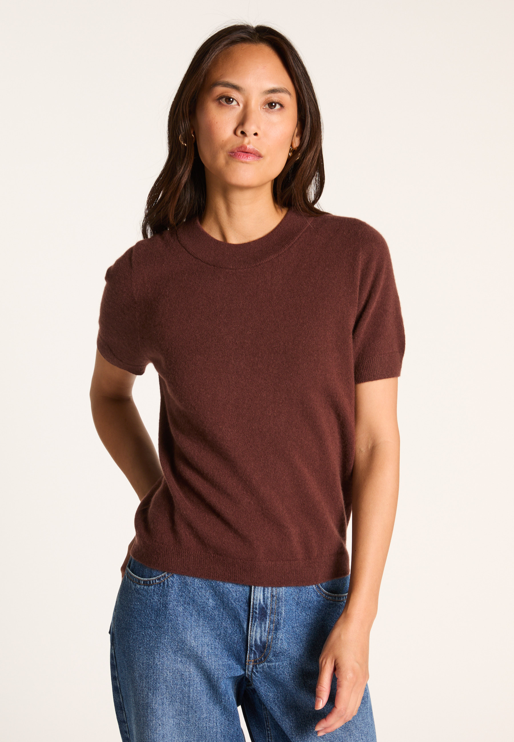 Cashmere T-shirt MAISON MONTAGUT Brown