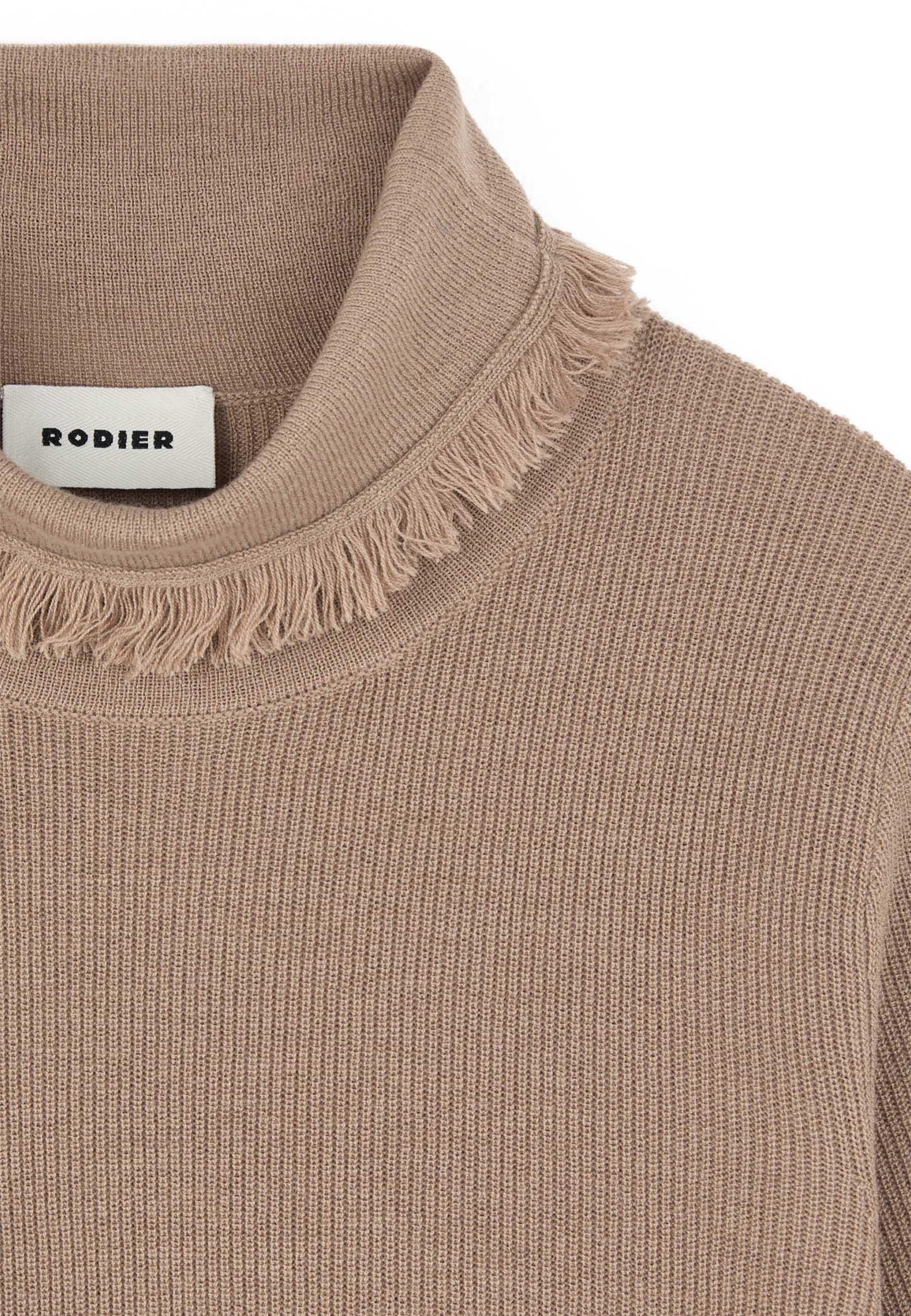 Short-sleeve turtleneck sweater RODIER Brown