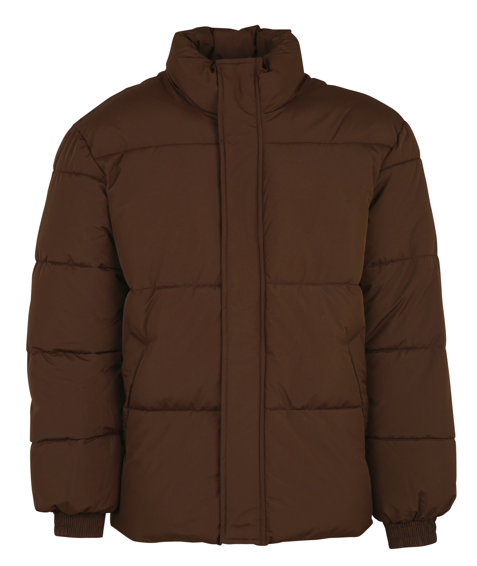 Doudoune col montant matelassée unie SOLID Marron