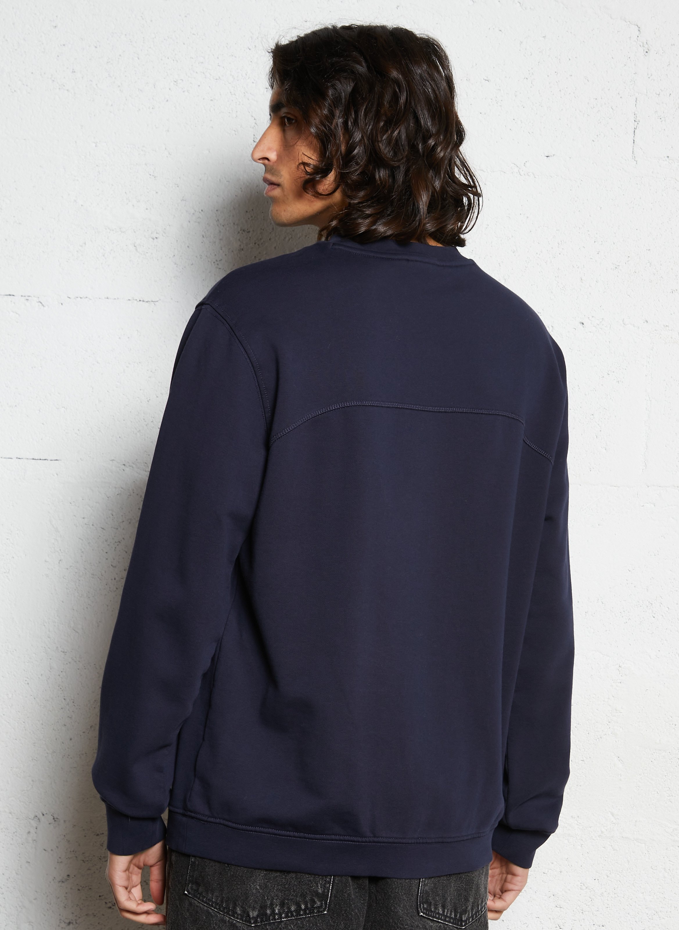 Sweat droit col rond en coton NAPAPIJRI Bleu