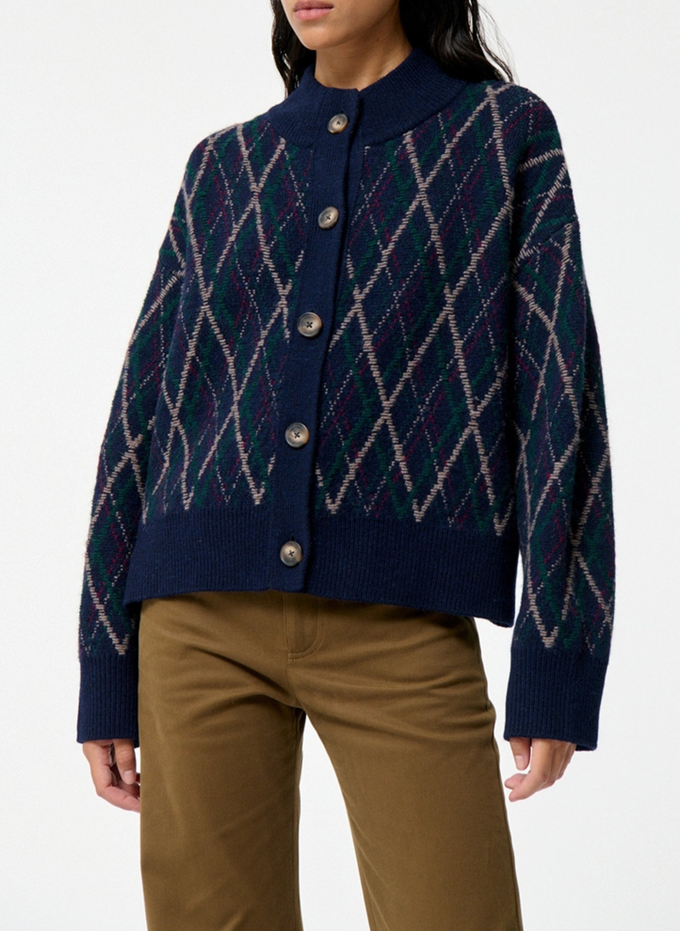 Gilet col rond en laine mélangée VANESSA BRUNO Bleu