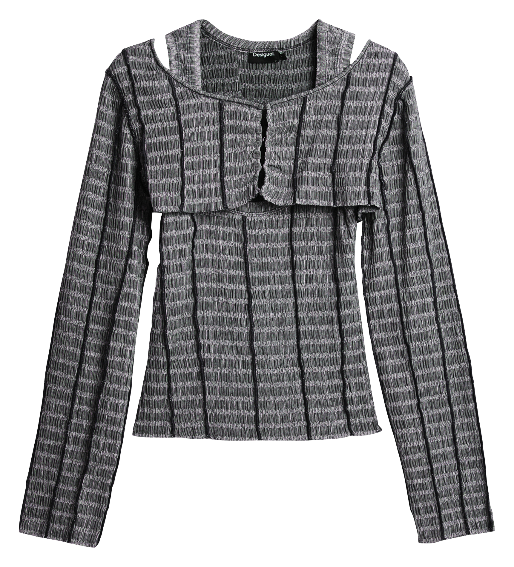 Eng anliegendes Oberteil mit abnehmbarem Rundhalsausschnitt DESIGUAL Schwarz