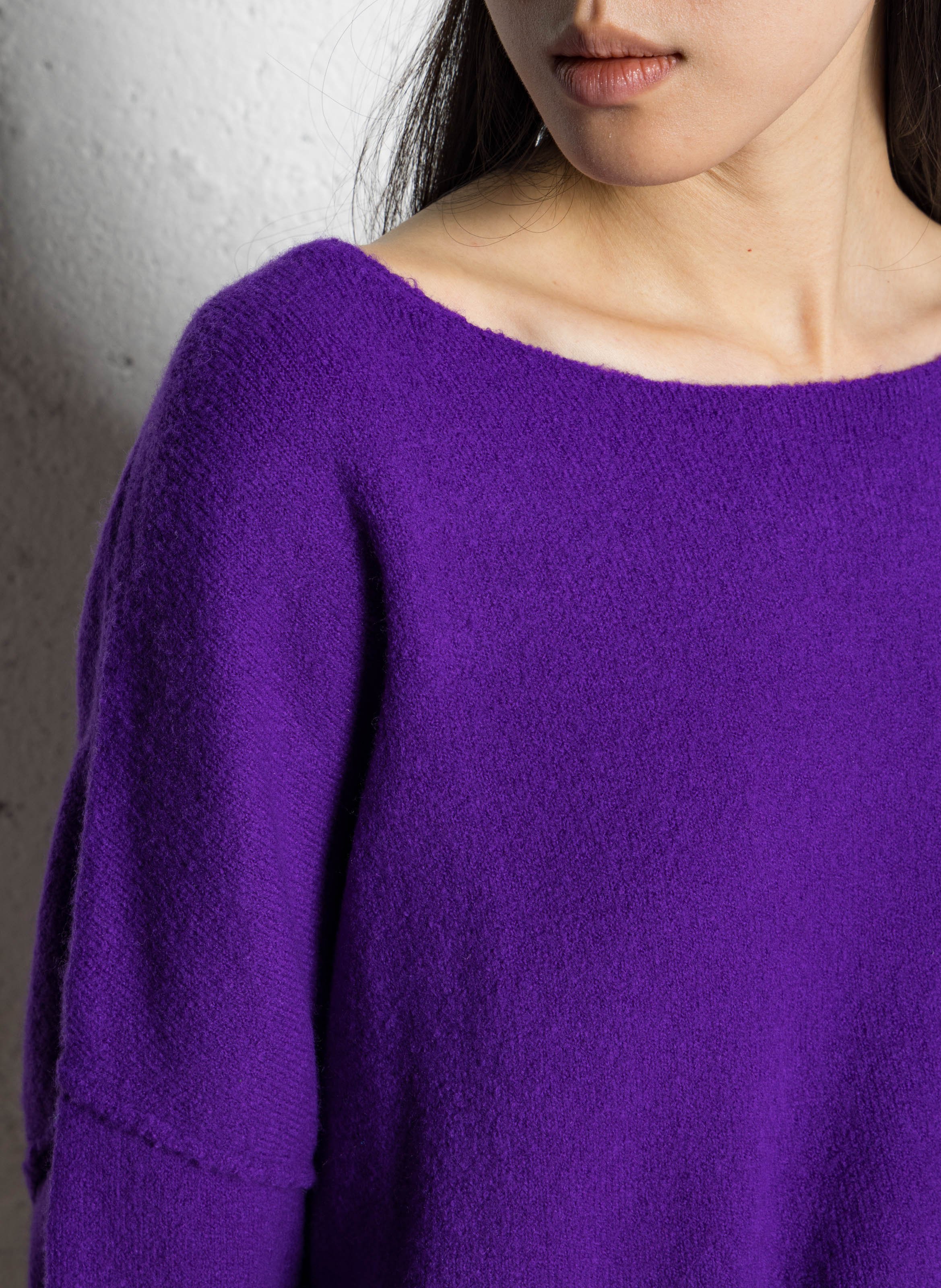 Pull col bateau en laine mélangée AMERICAN VINTAGE Violet