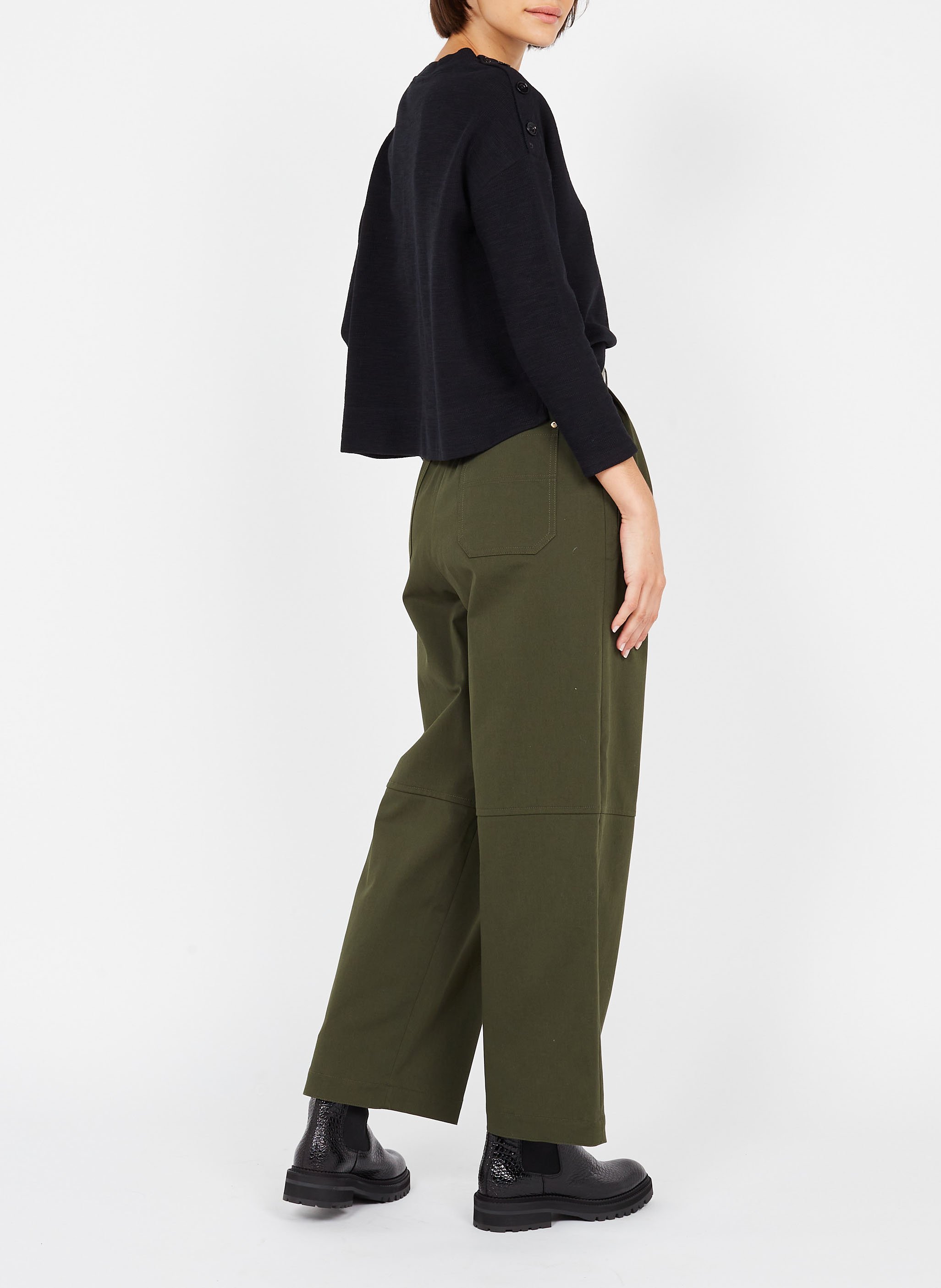 Round-neck cotton-blend sweater SESSUN Black