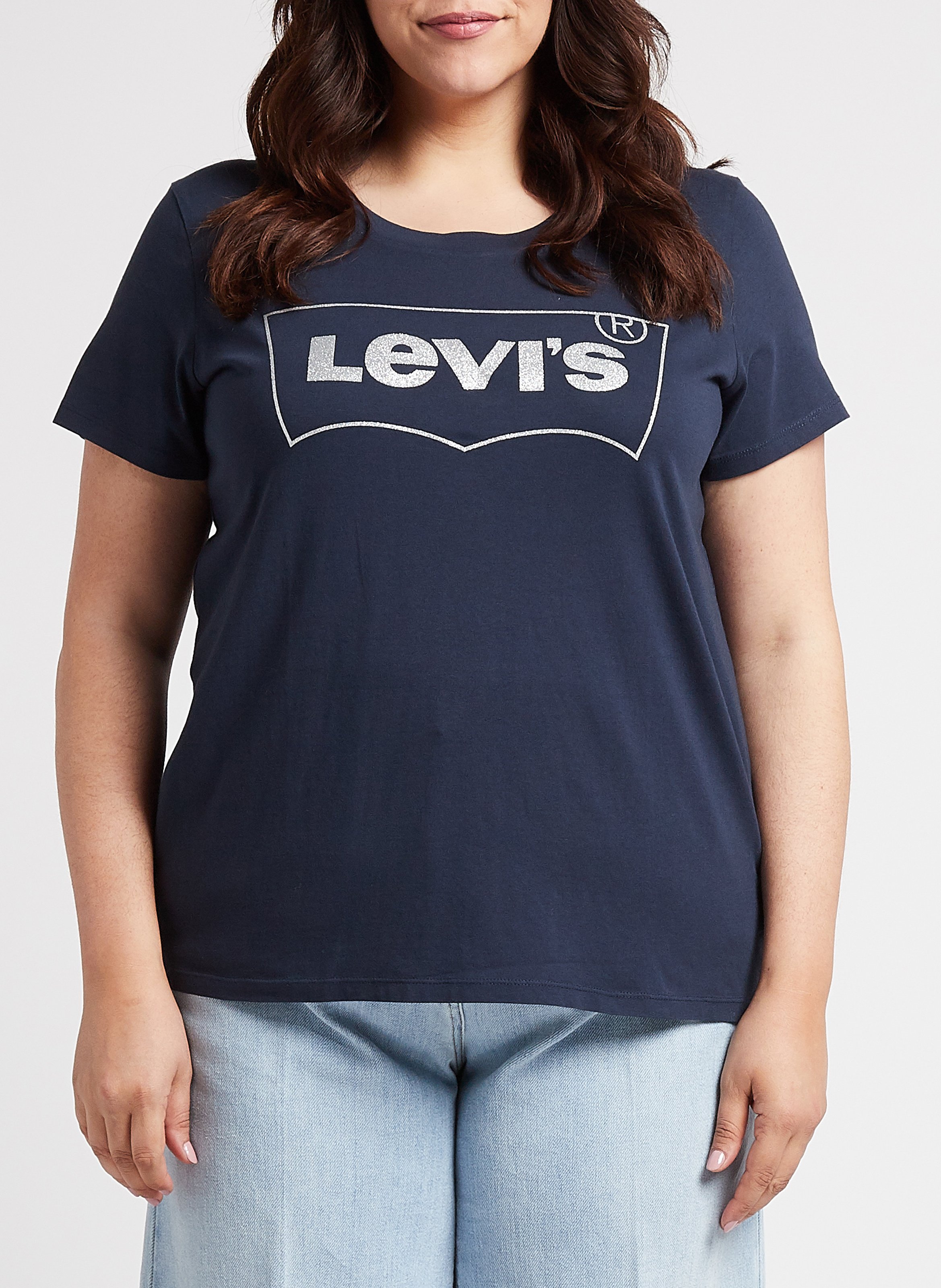 Rundhals-T-Shirt aus Baumwolle mit Siebdruck LEVI'S Schwarz