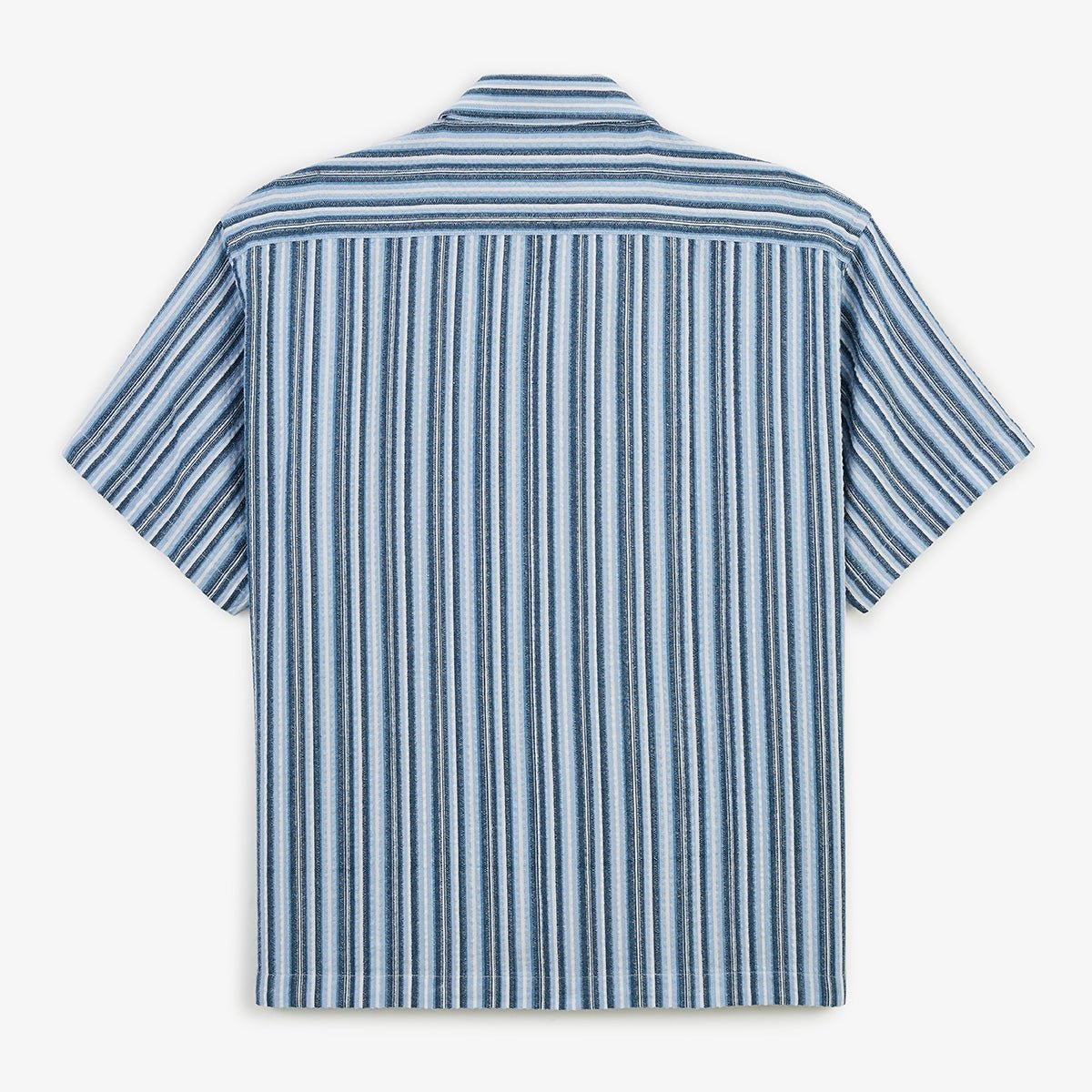 Short-sleeved cotton shirt Caracas striped SERGE BLANCO Blue