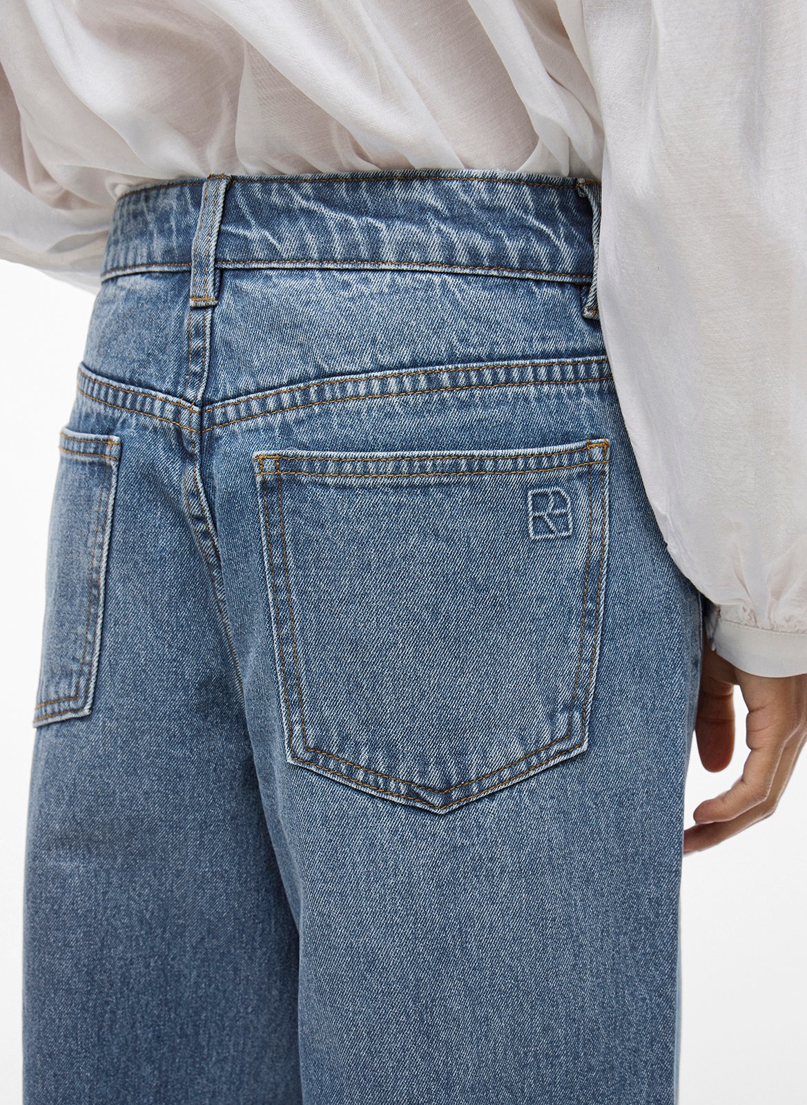 Jean large en coton et coton recyclé ROUGE EDIT Bleu