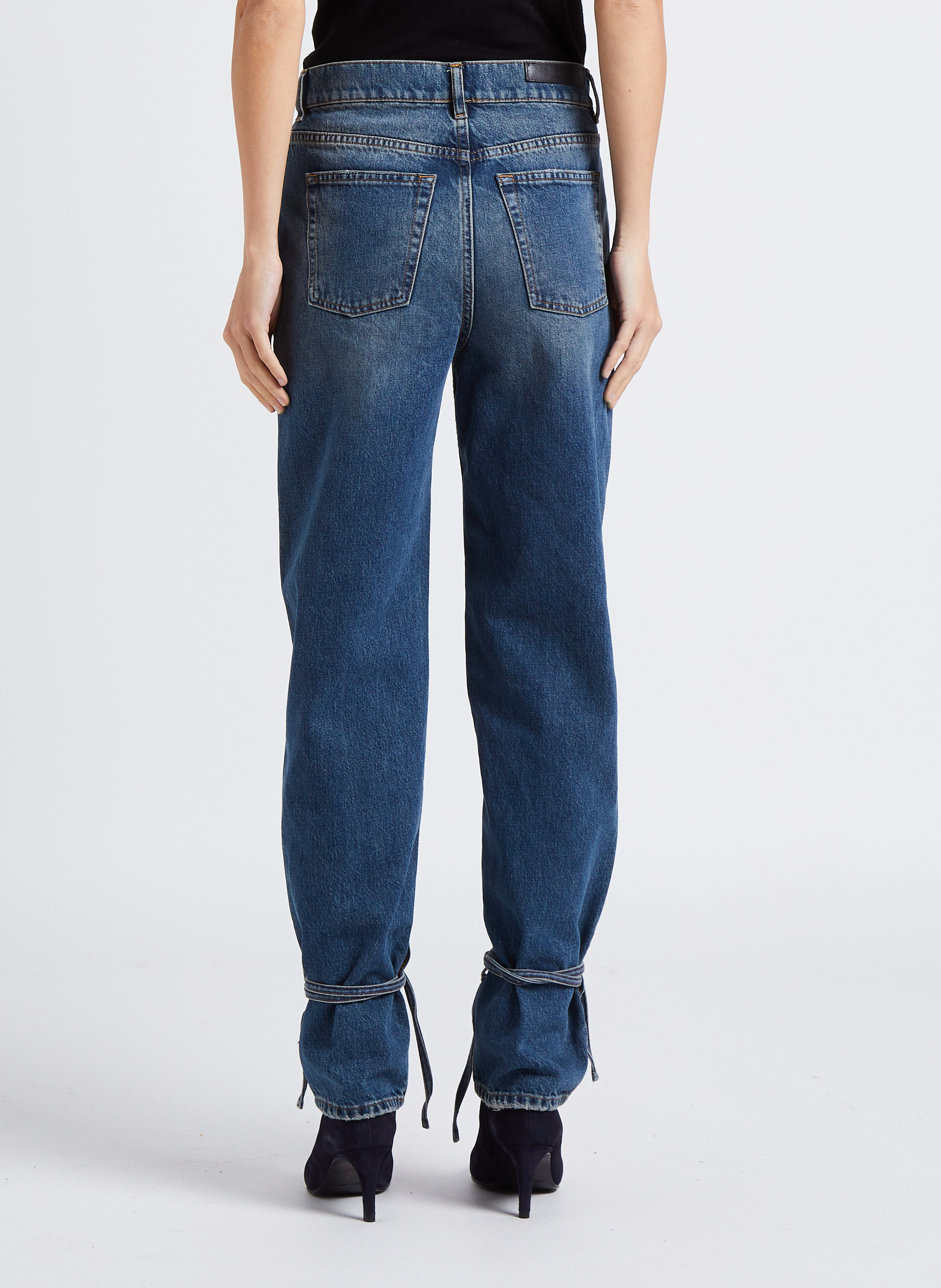 Jean droit en coton IRO Bleu