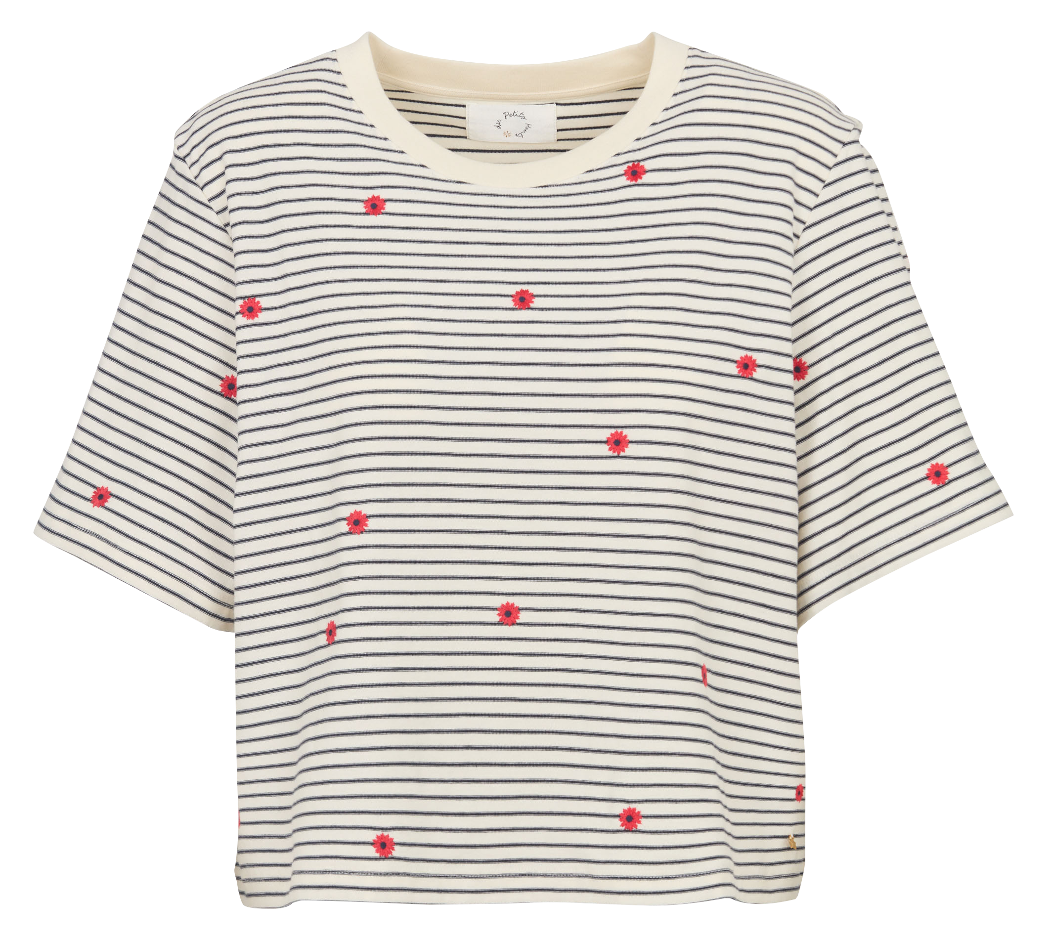 T-shirt oversize scollo tondo in cotone DES PETITS HAUTS