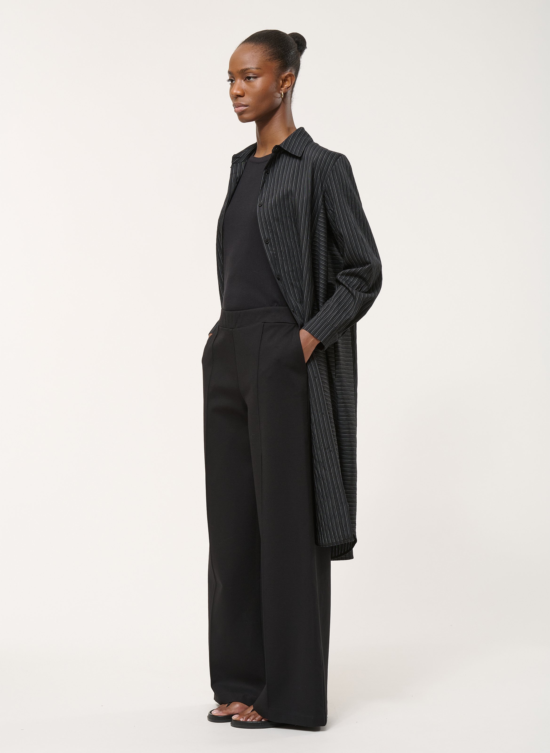 Pantalon large taille haute HUMILITY Noir