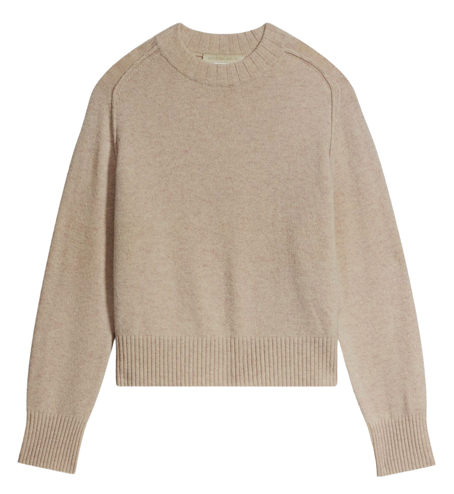 Pull col rond en laine mélangée Blanc