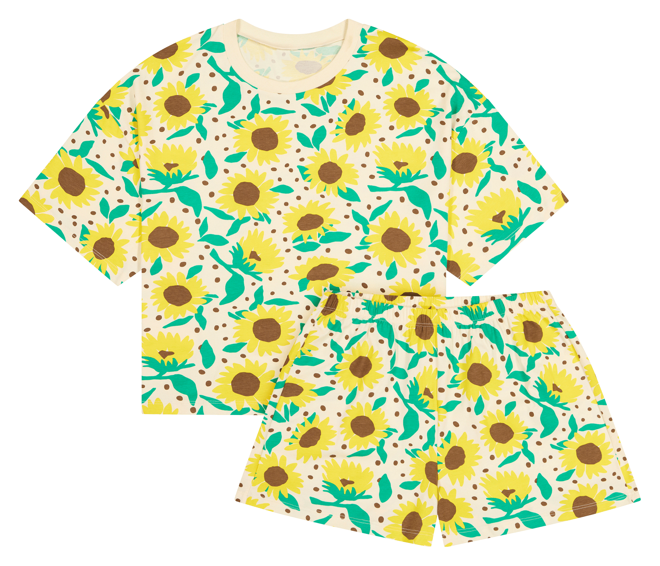 Pyjama short oversize imprimé WE ARE JOLIES Jaune