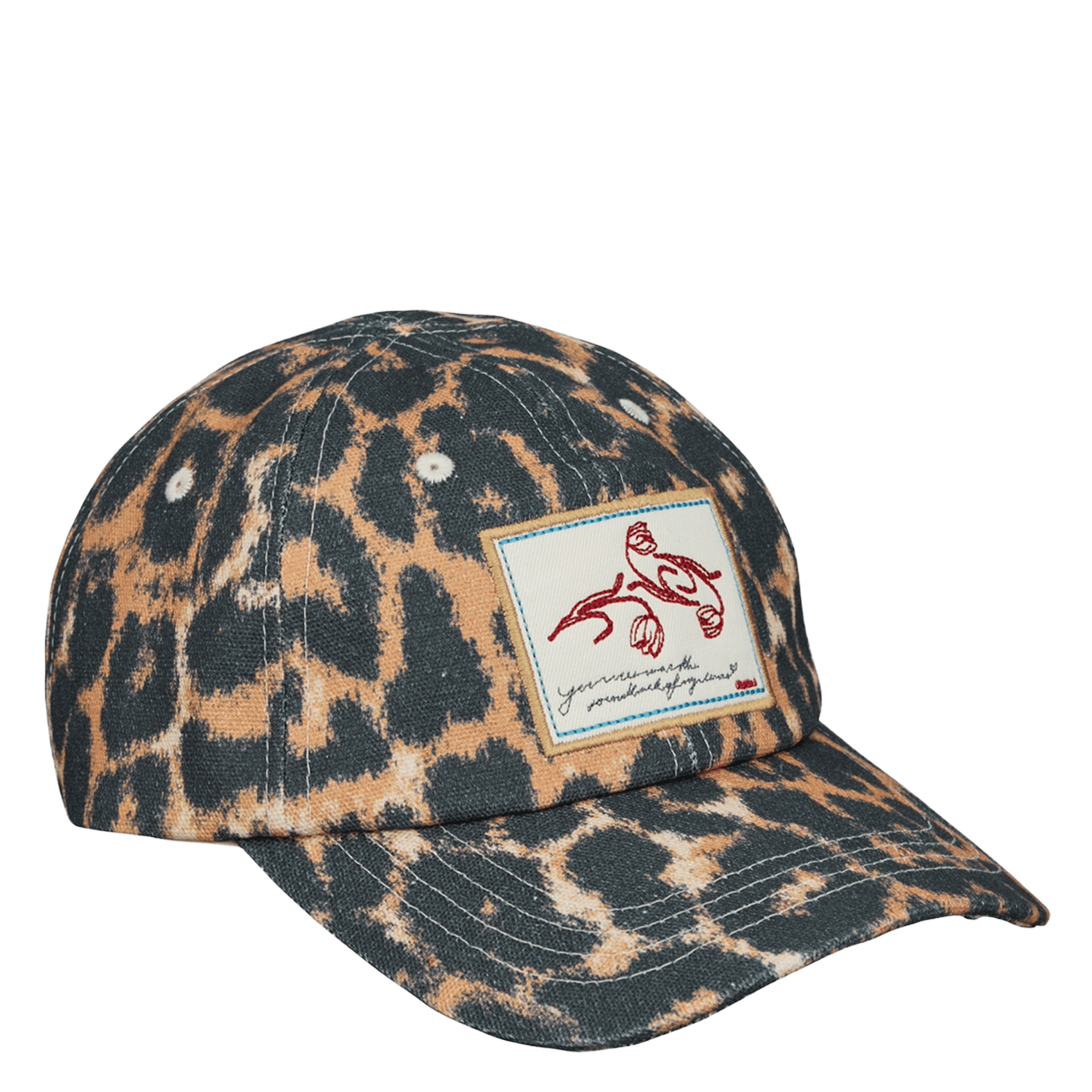 Casquette motif léopard en coton BECKSONDERGAARD Noir