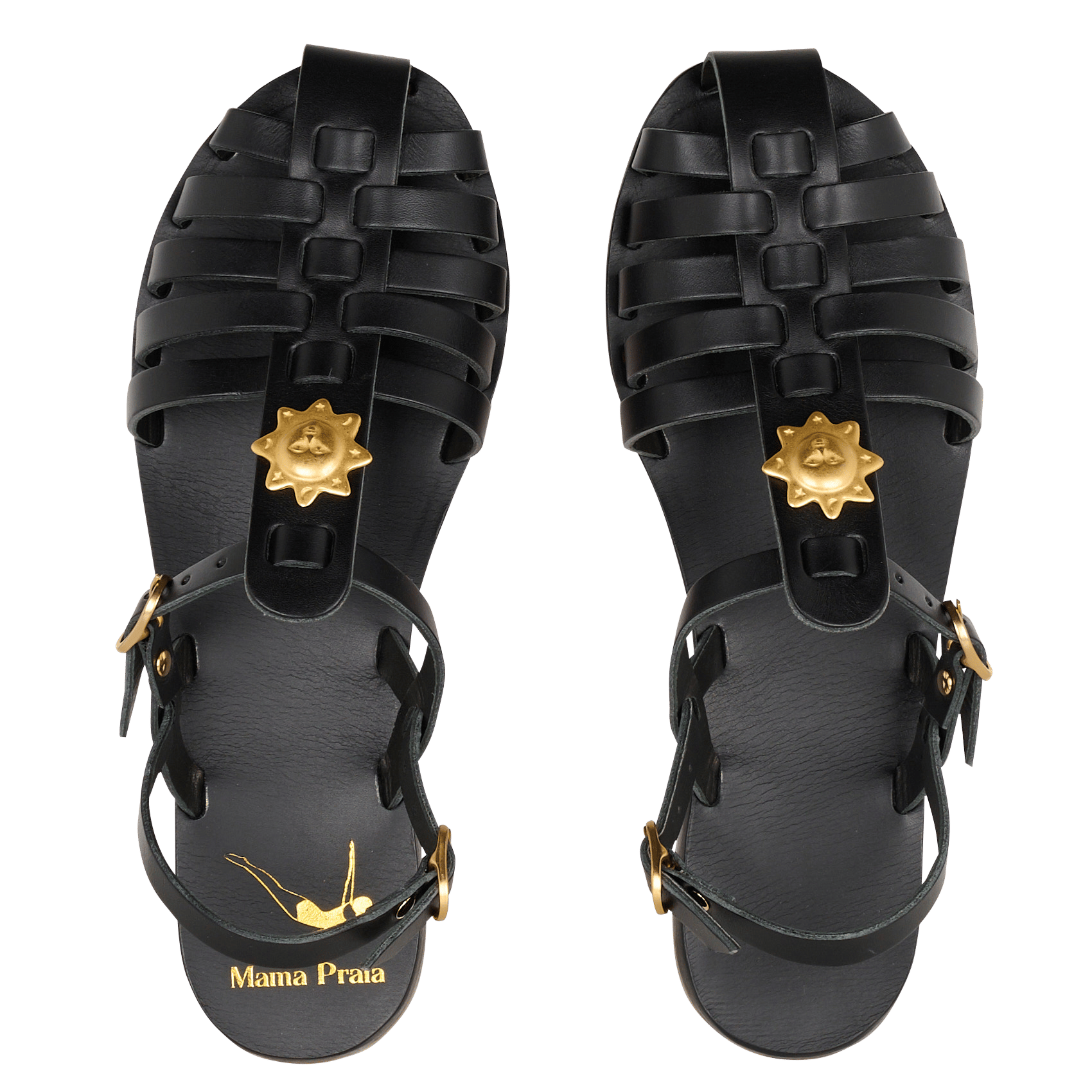 Fisherman | Leren sandalen MAMA PRAIA Zwart