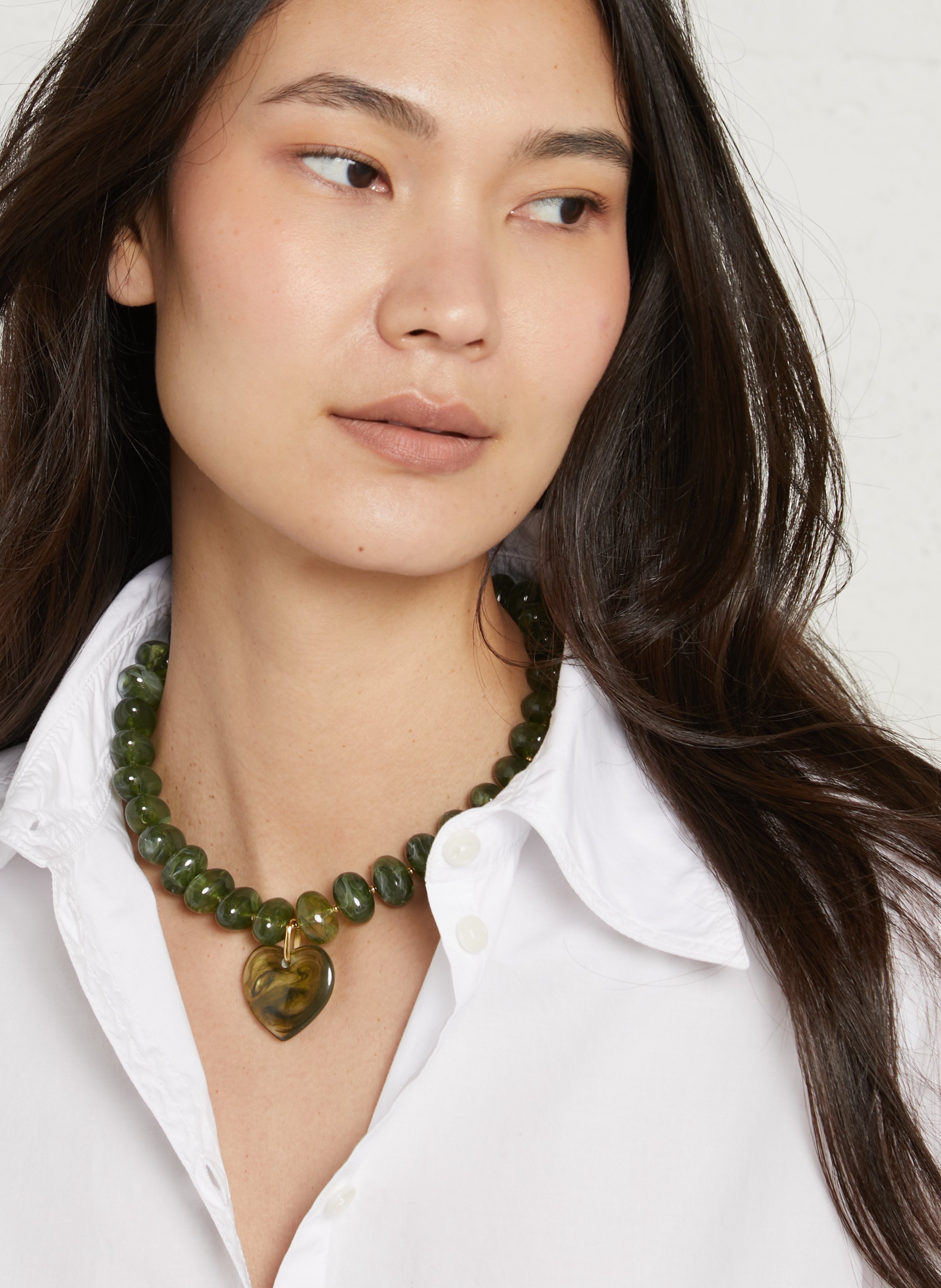 Halssnoer met hartvormig hangertje AU PRINTEMPS PARIS Groen