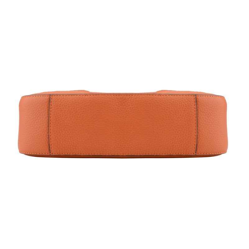 Crossbody bag in cowhide leather POURCHET Orange