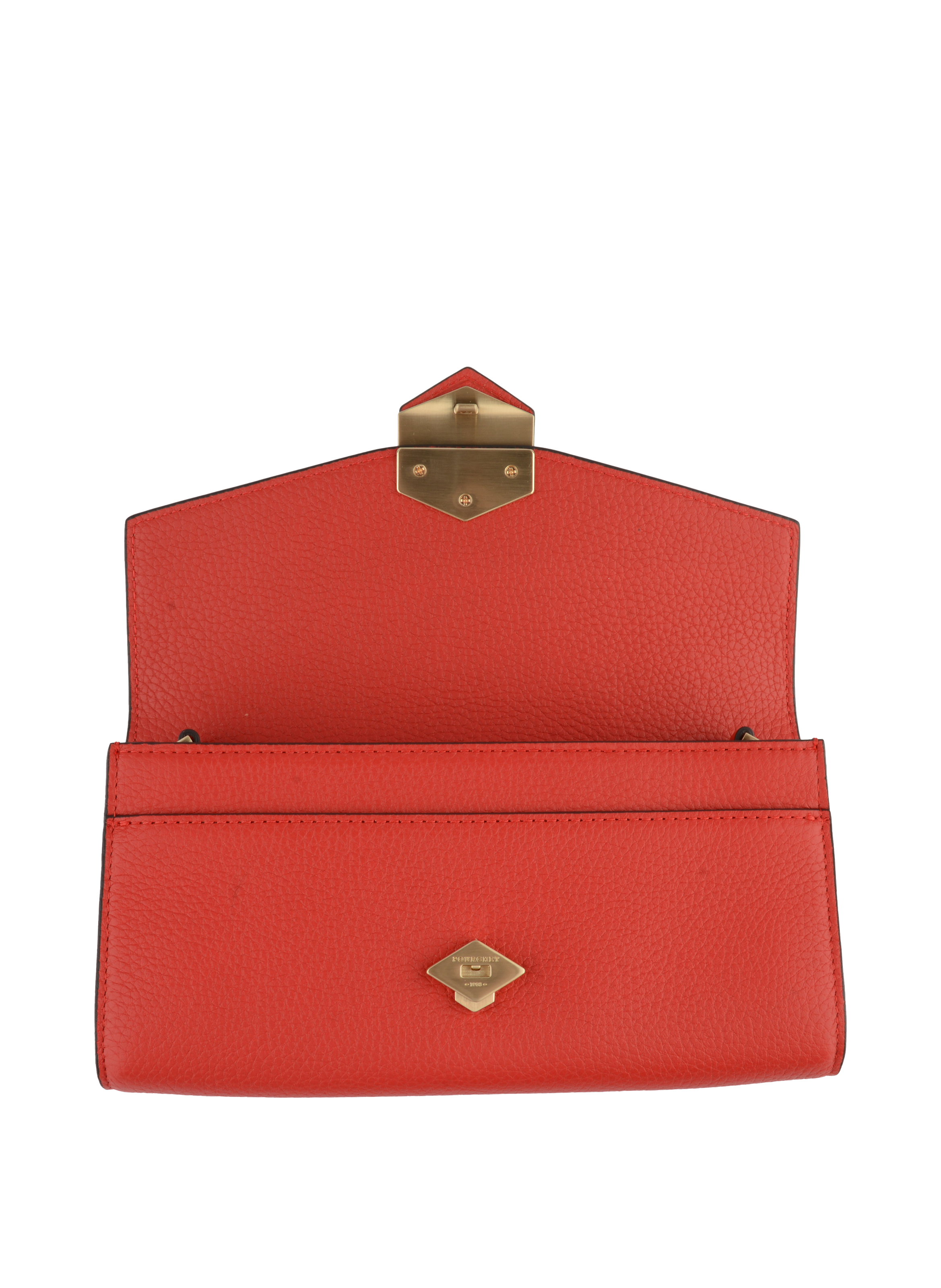 Calfskin leather shoulder bag Red