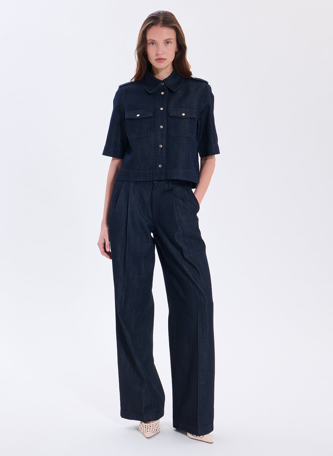 Jean large à taille haute ZAPA Noir