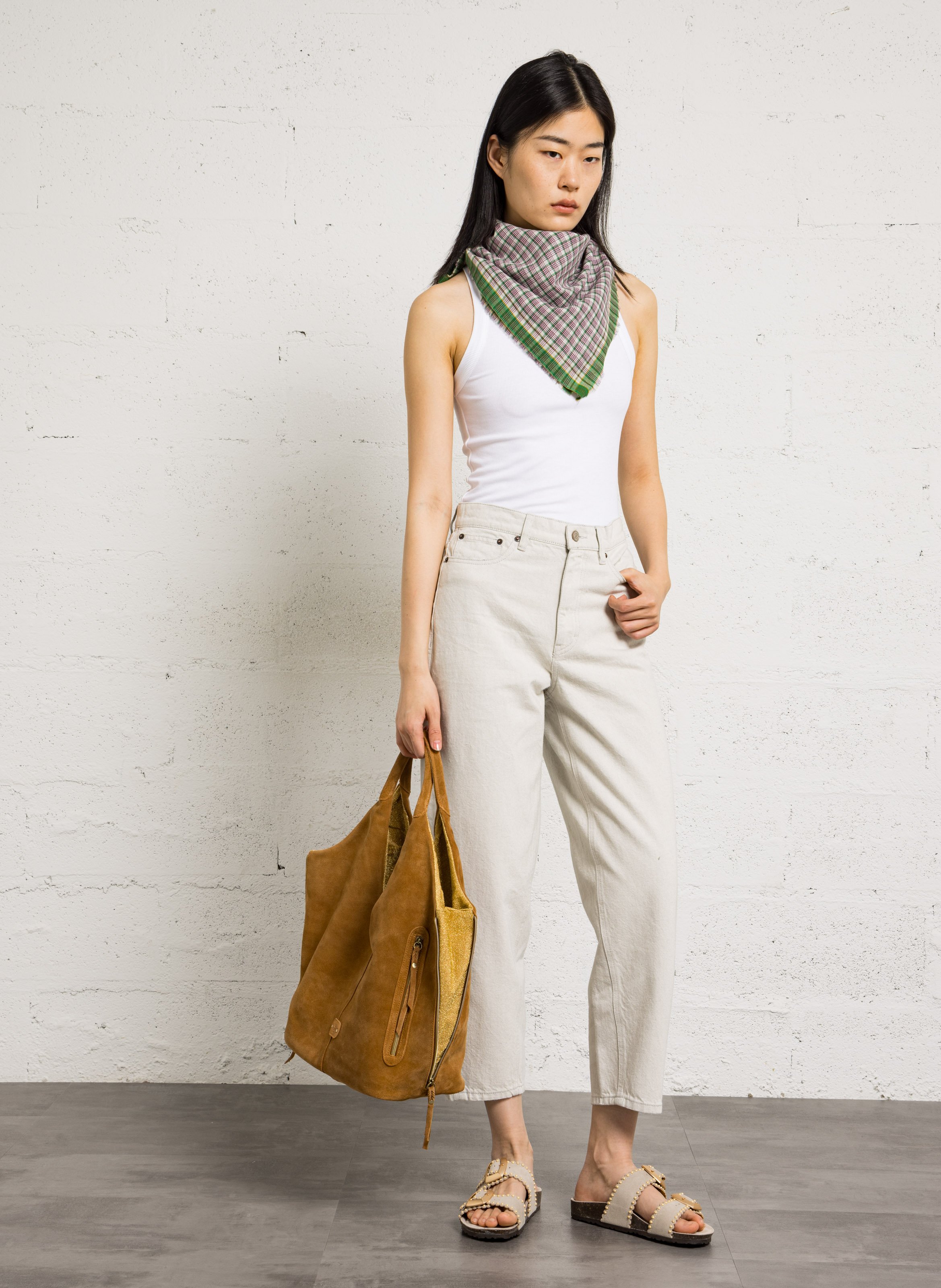 Cabas en cuir MILA LOUISE Beige