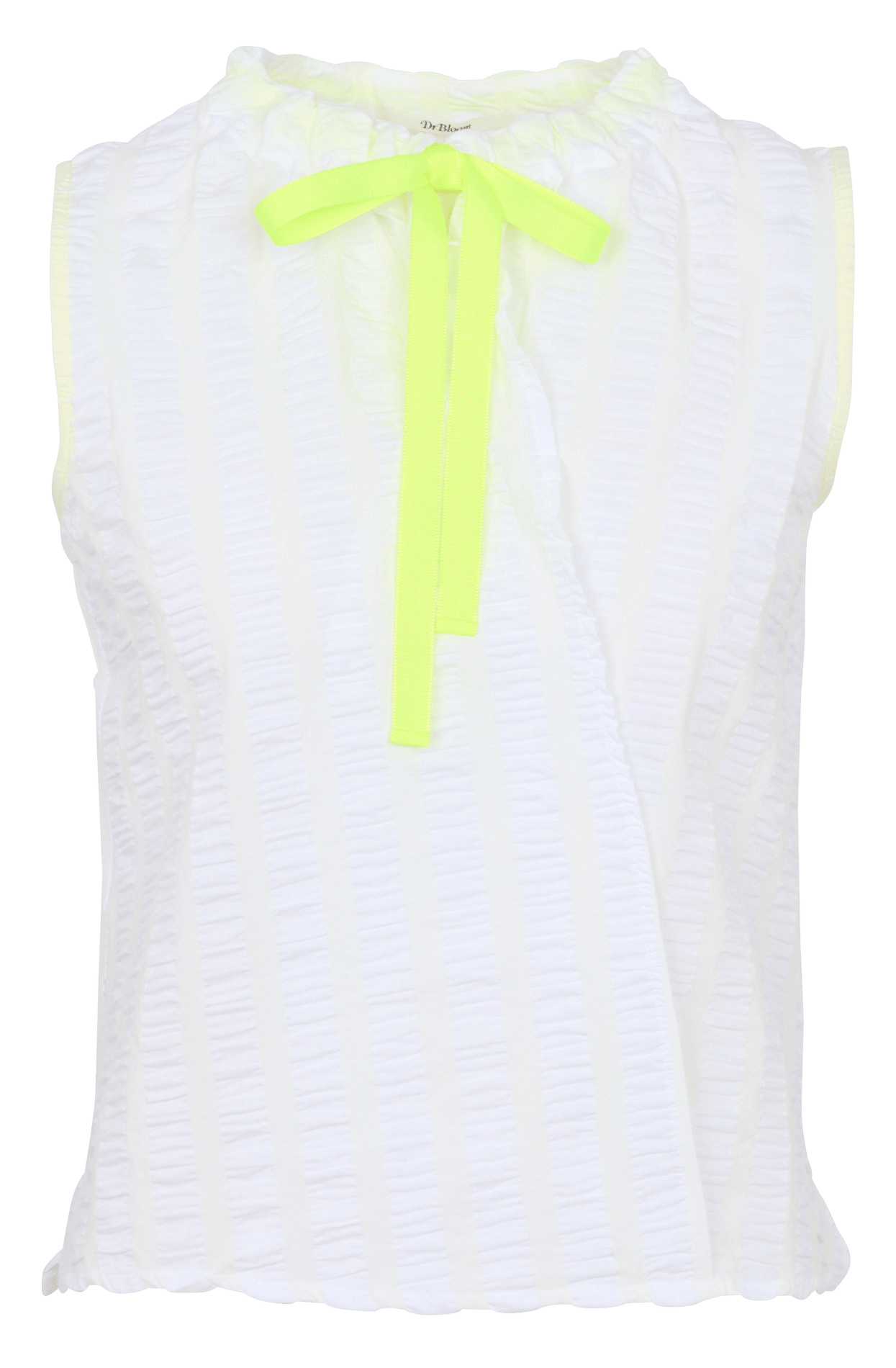 Mouwloze top met gerimpelde knoopdetail DR BLOOM Wit