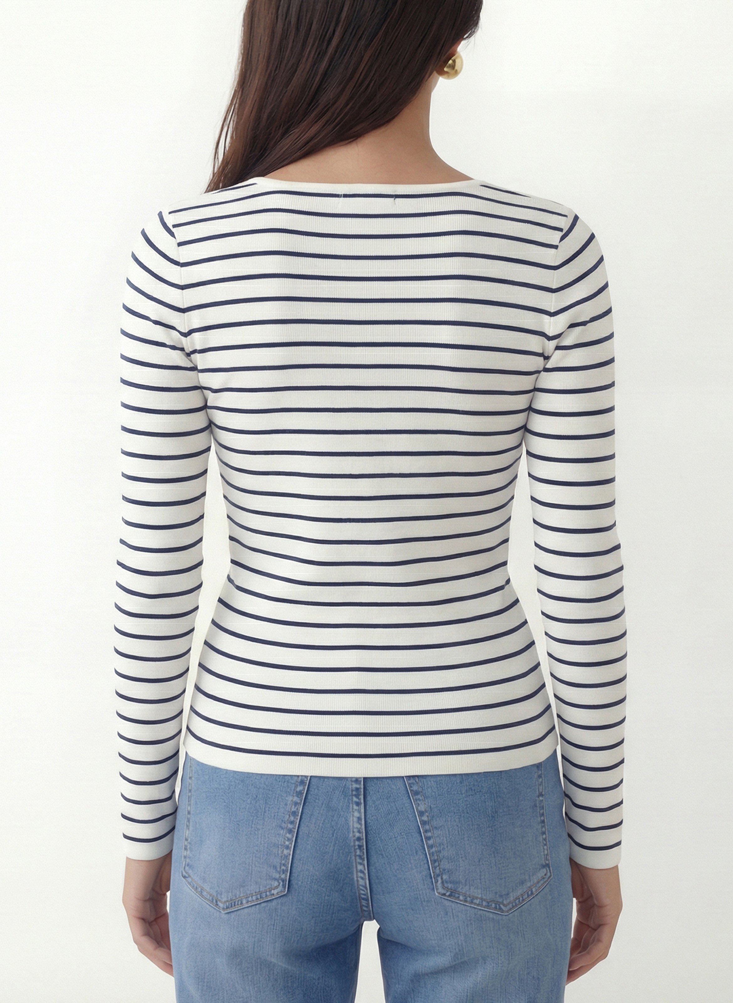 Taillierte Weste mit feinen Streifen KOOKAI Weiss