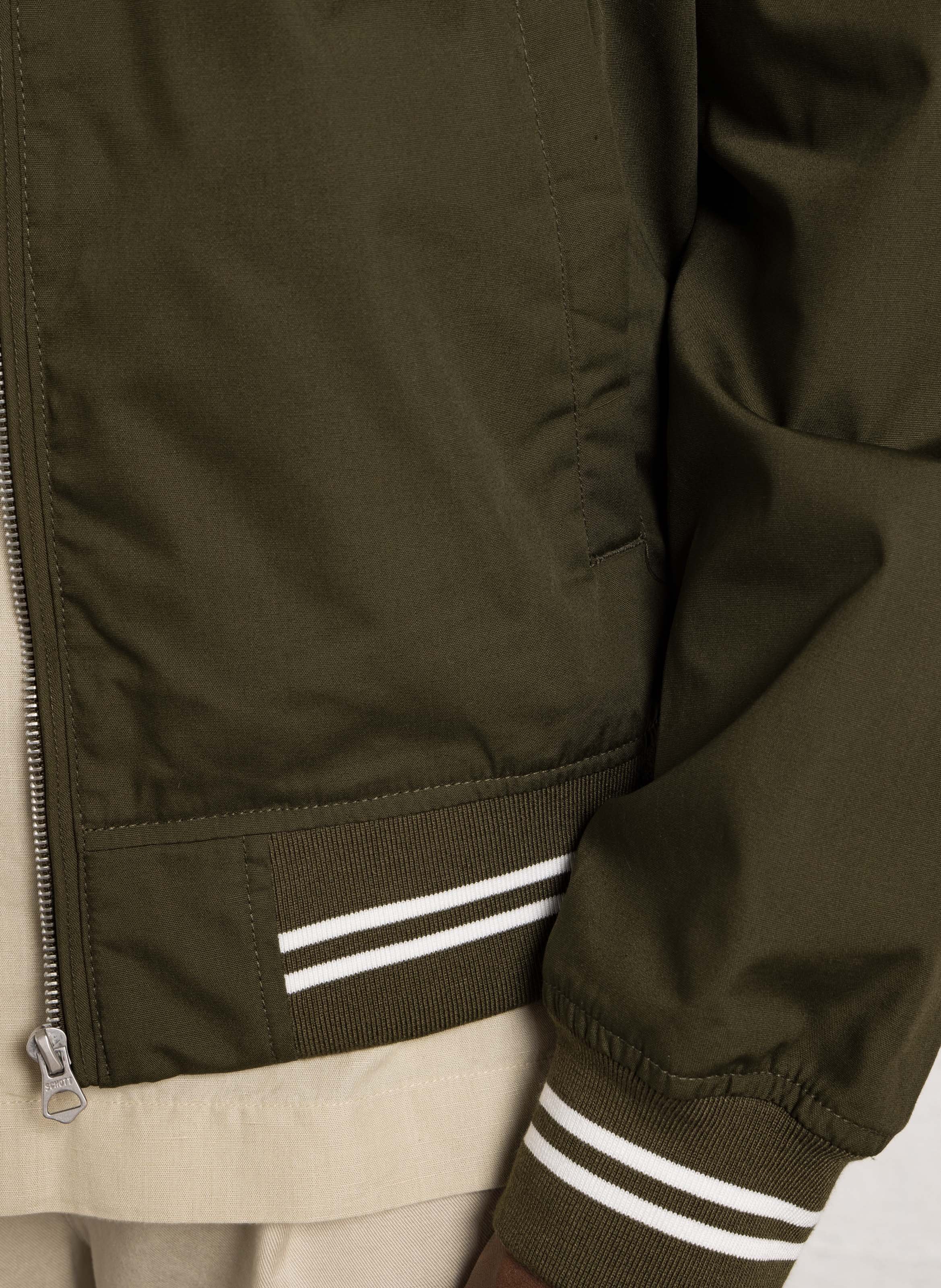 Gerader Reißverschluss-Blouson in Uni-Farbe SCHOTT Khaki