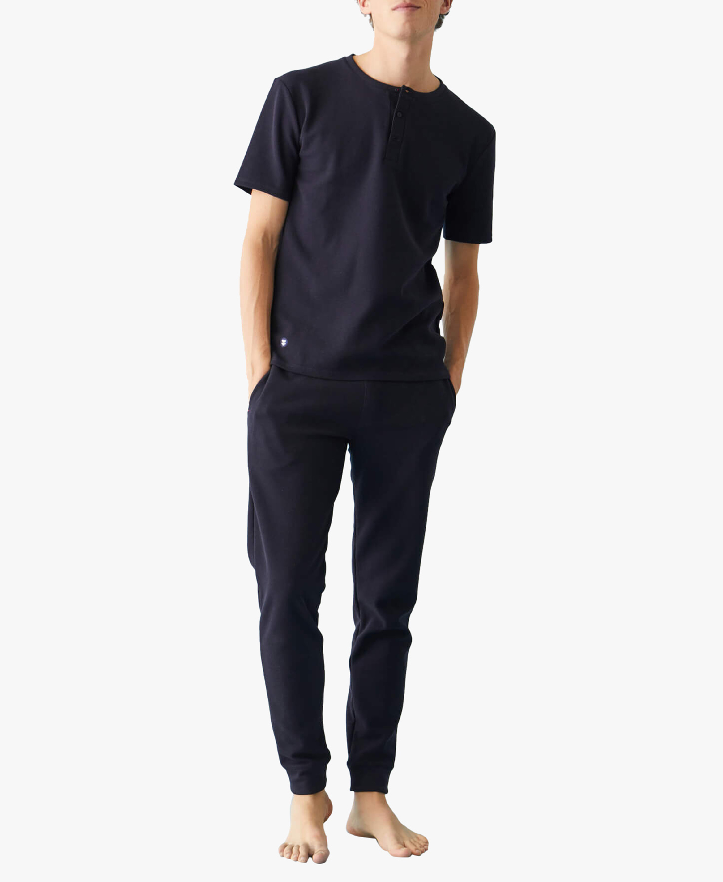 Katoenen pyjamashirt met wafeltextuur LE SLIP FRANCAIS Blauw