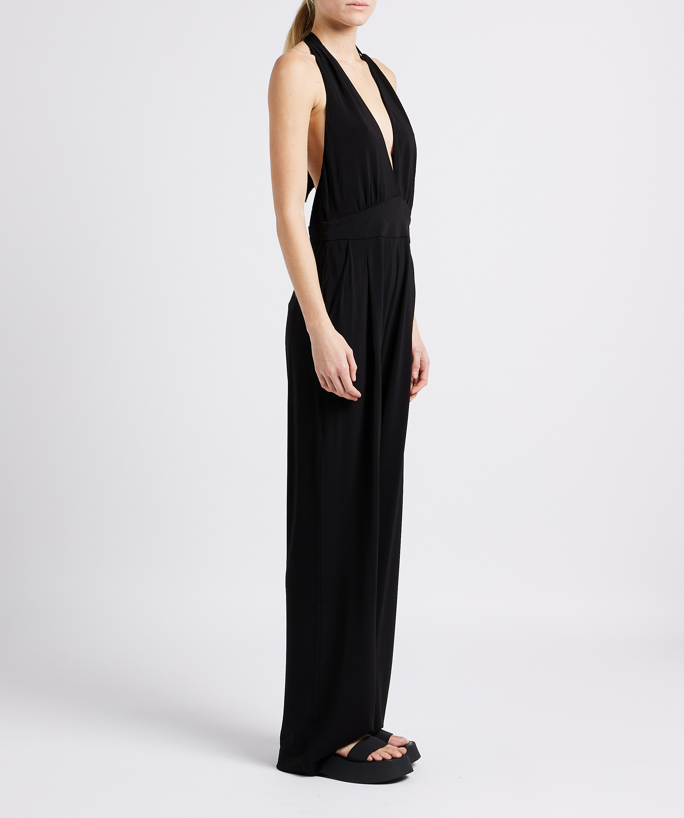 Backless beach onesie MAX MARA LEISURE Black