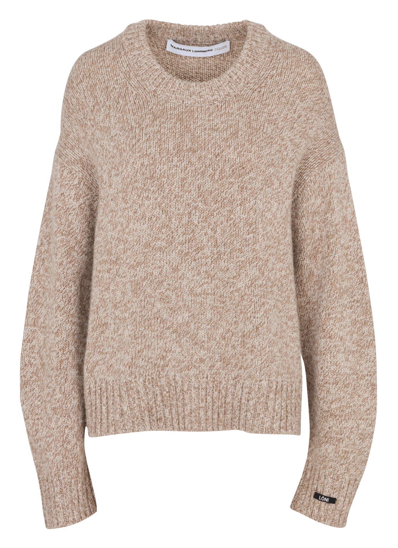 Oversized Pullover aus melierter Wolle MARGAUX LONNBERG Beige