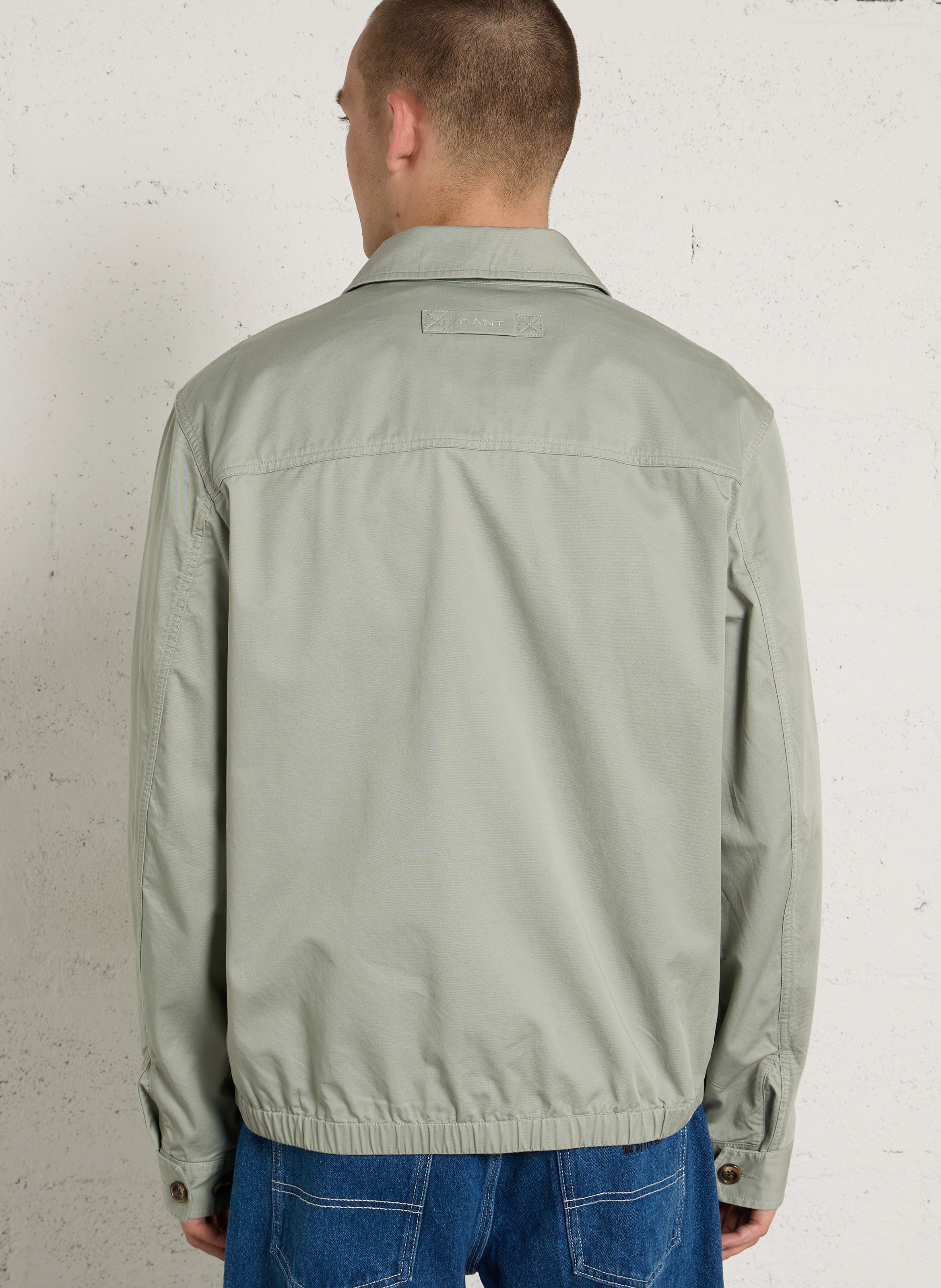 Veste droite co classique en coton bio GANT Gris