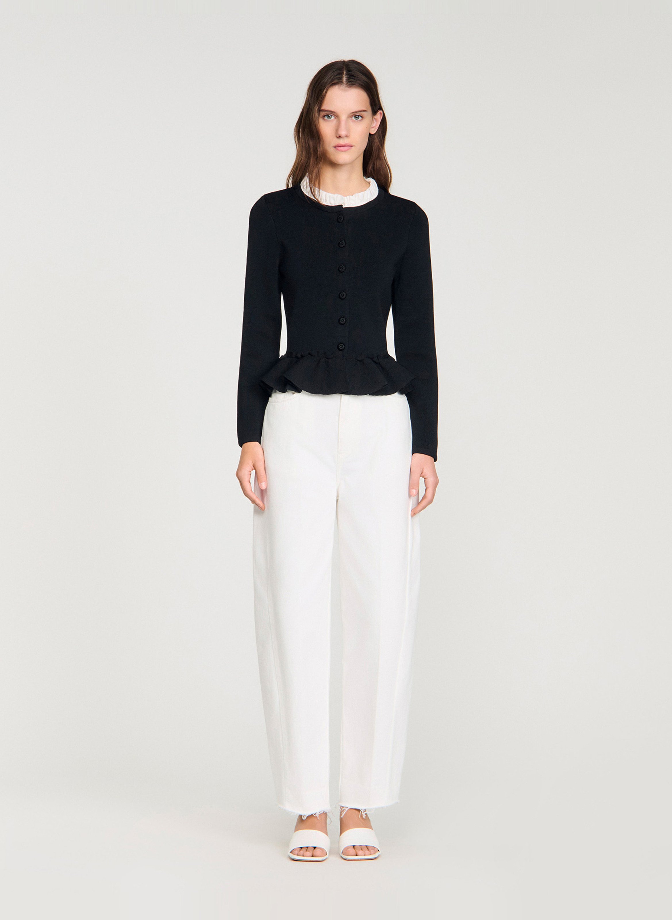 Cardigan col victorien SANDRO Noir