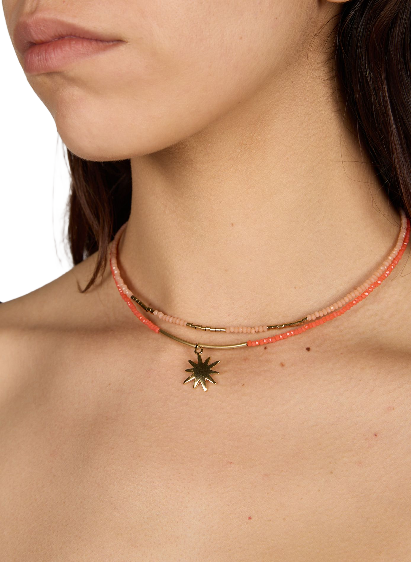 Bead necklace AU PRINTEMPS PARIS Orange