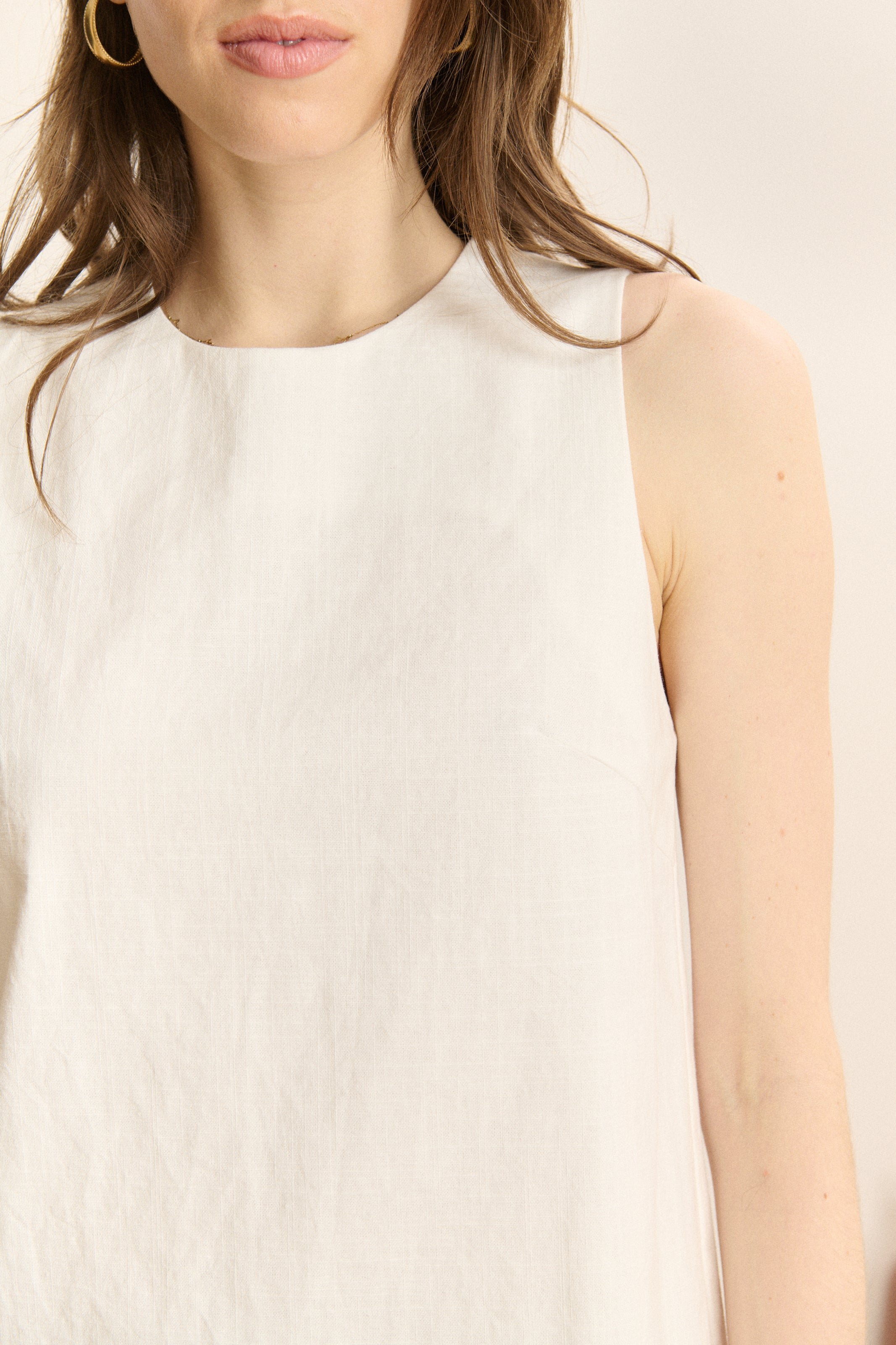 Robe courte sans manches GARANCE PARIS Blanc