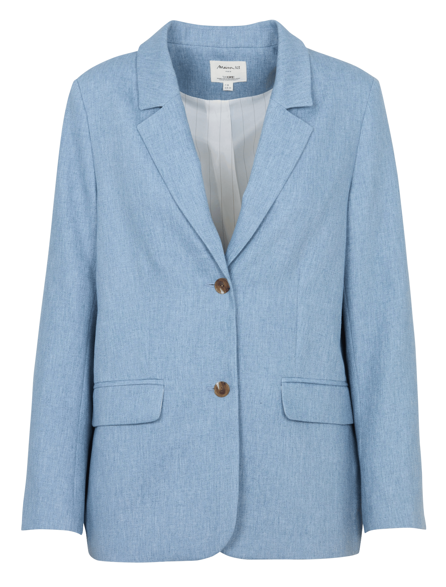 Veste tailleur oversize en lin mélangé MAISON 123 Bleu