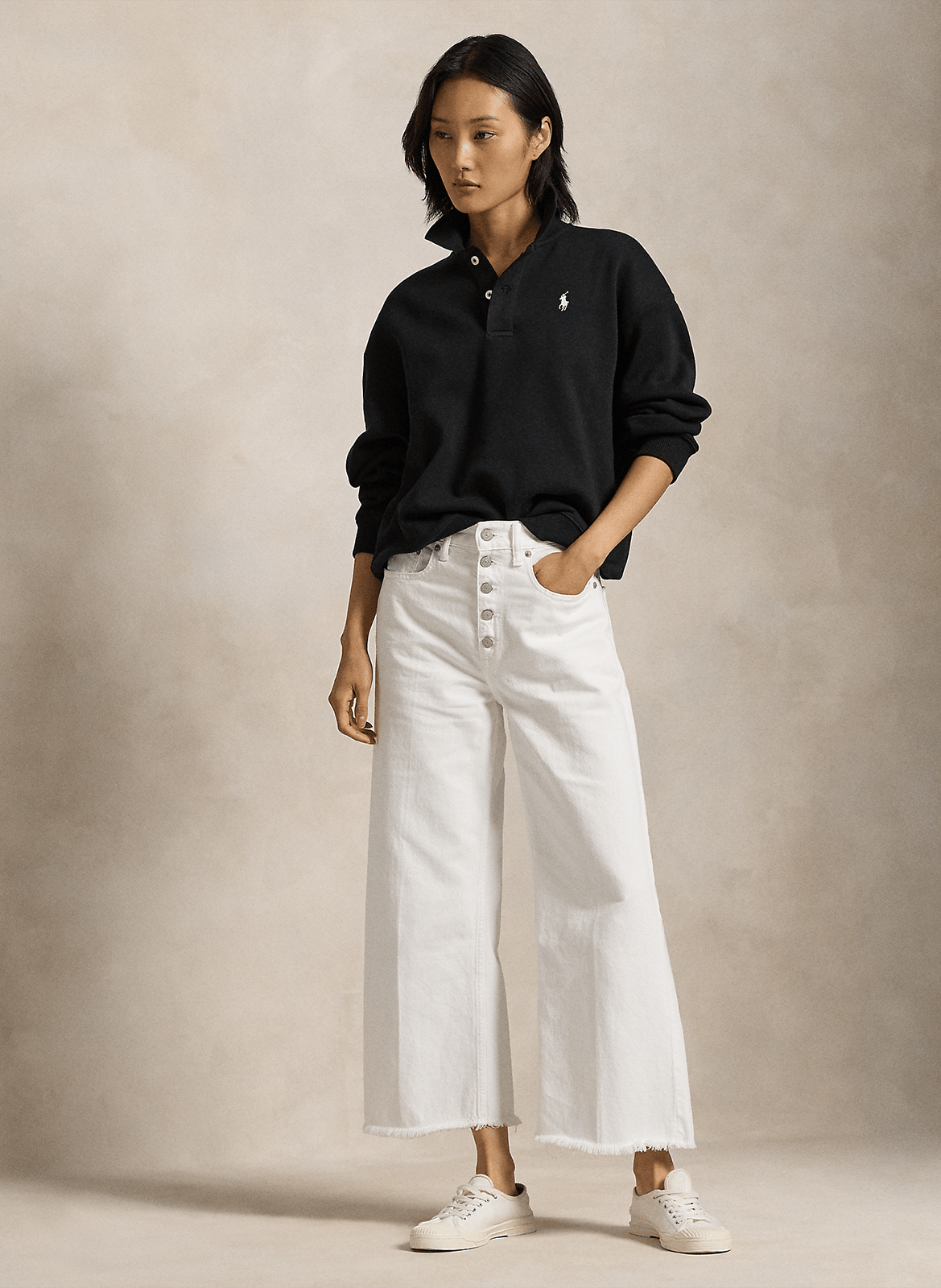 Cotton-mix oversized sweater POLO RALPH LAUREN Black